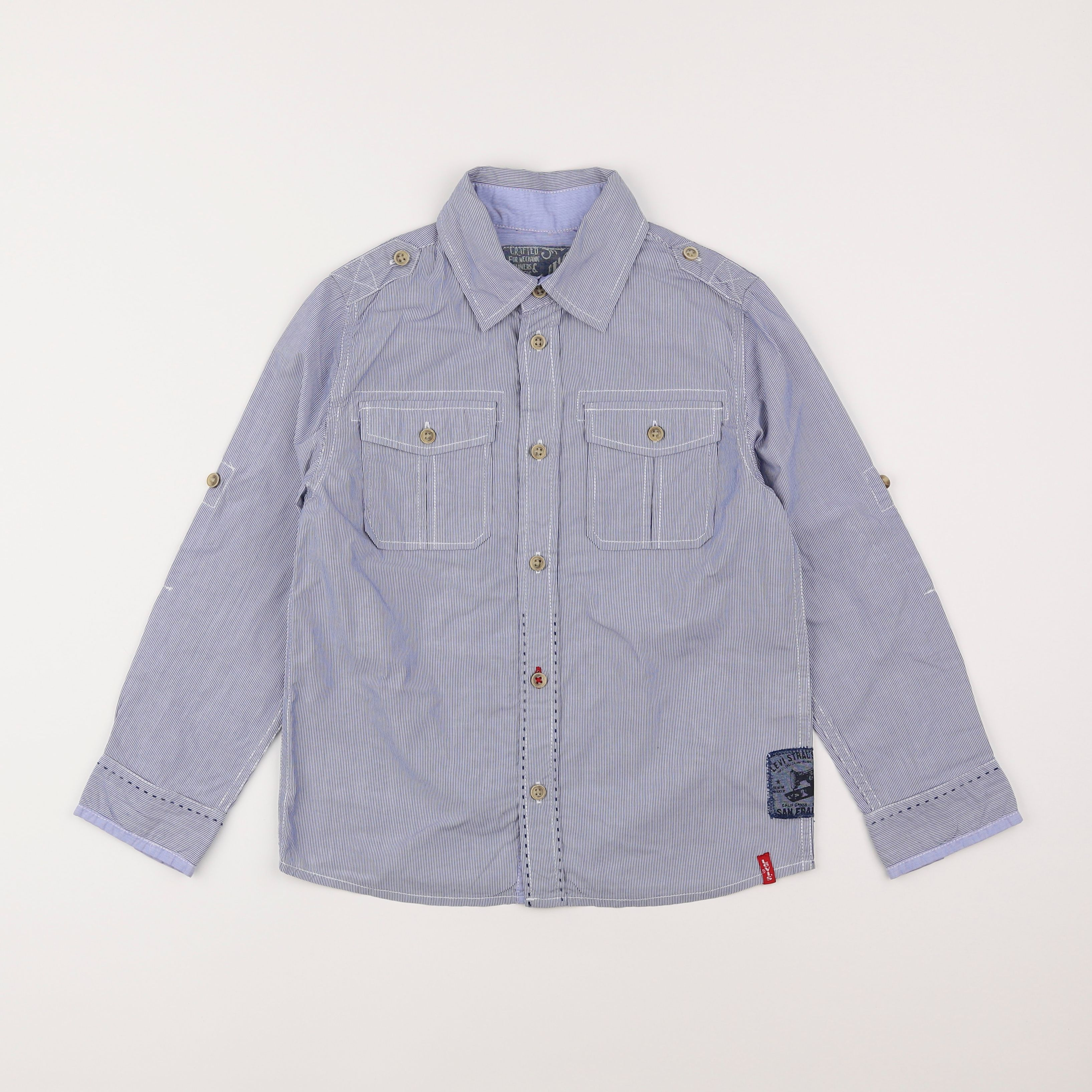 Levi's - chemise imprimé au dos bleu, blanc - 8 ans