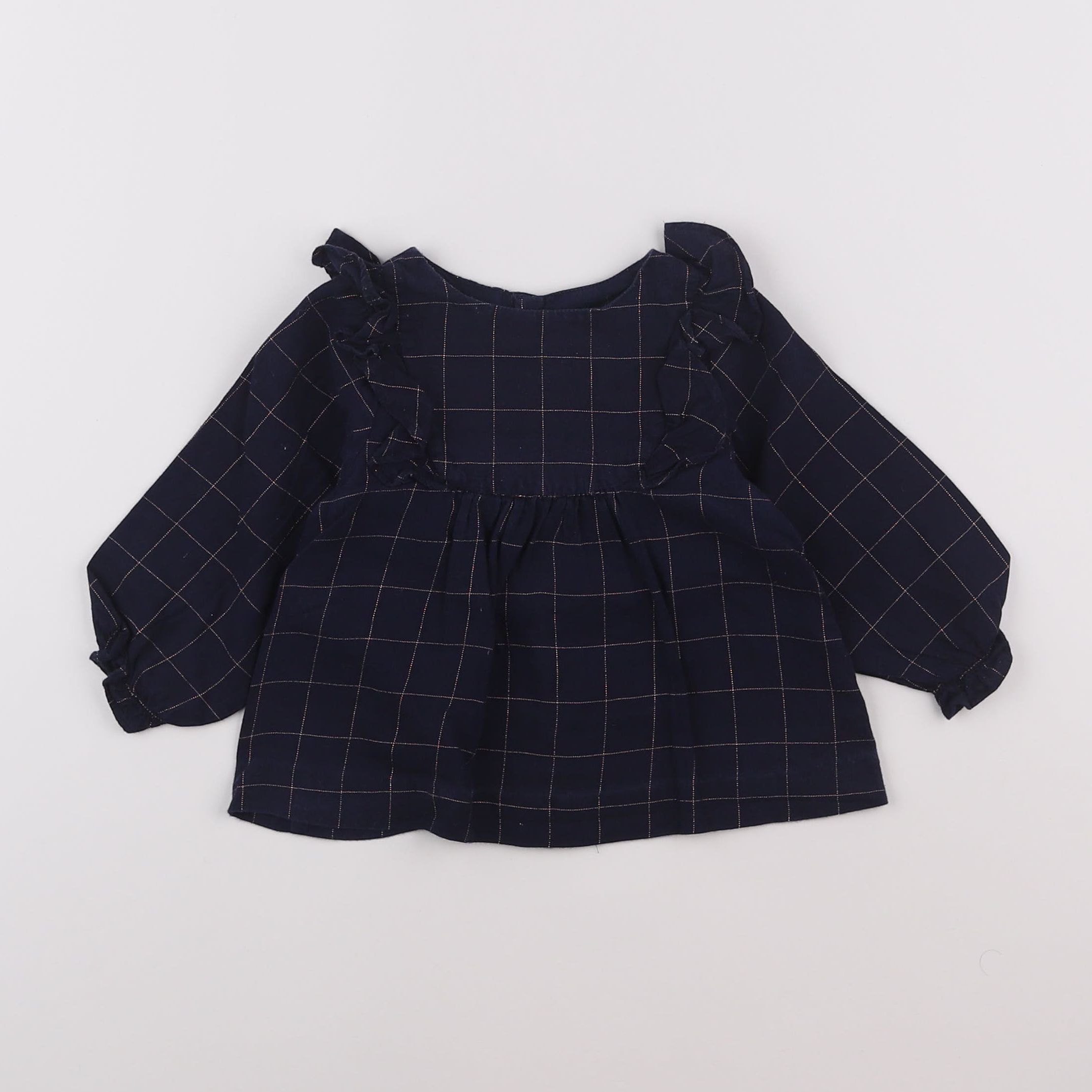 Jacadi - blouse bleu, or - 12 mois