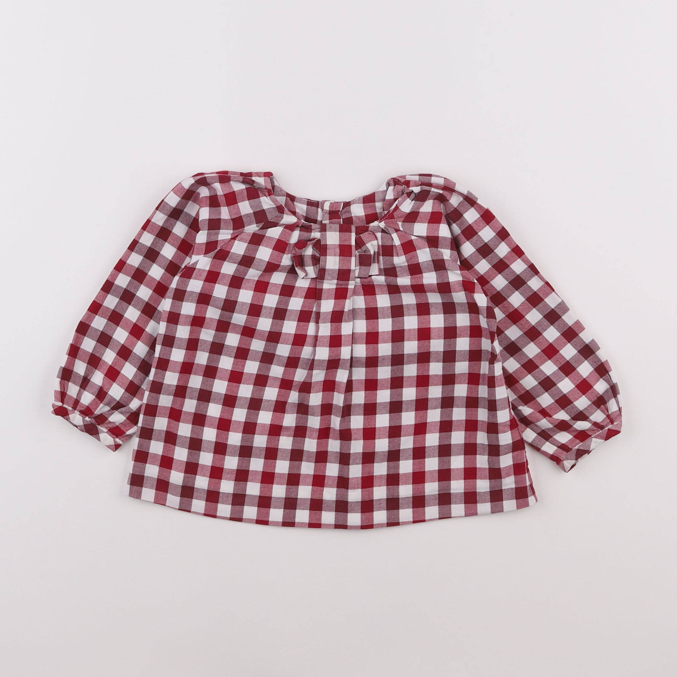 Jacadi - blouse blanc, rouge - 12 mois