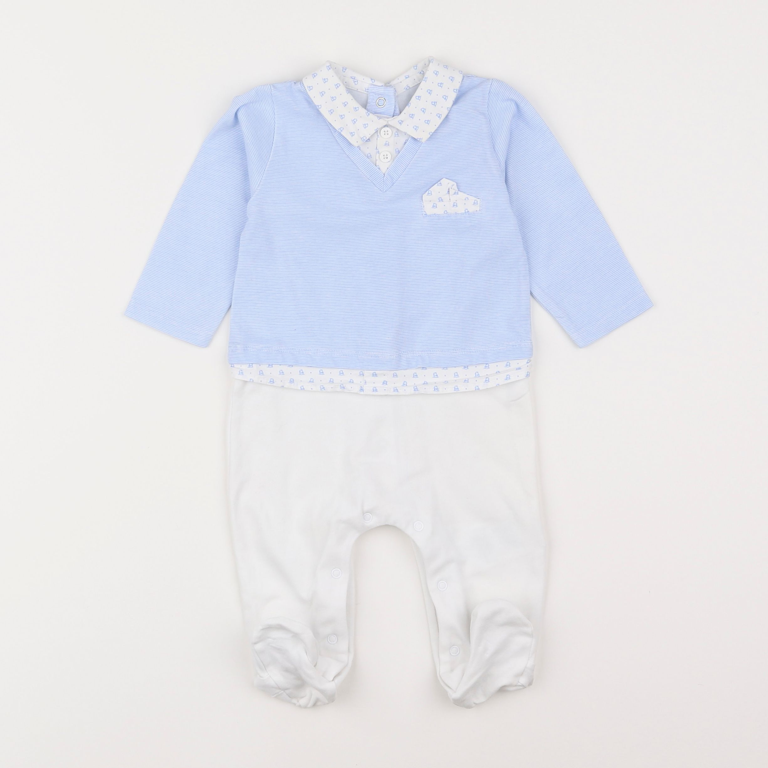 Mayoral - pyjama coton bleu - 1/3 mois