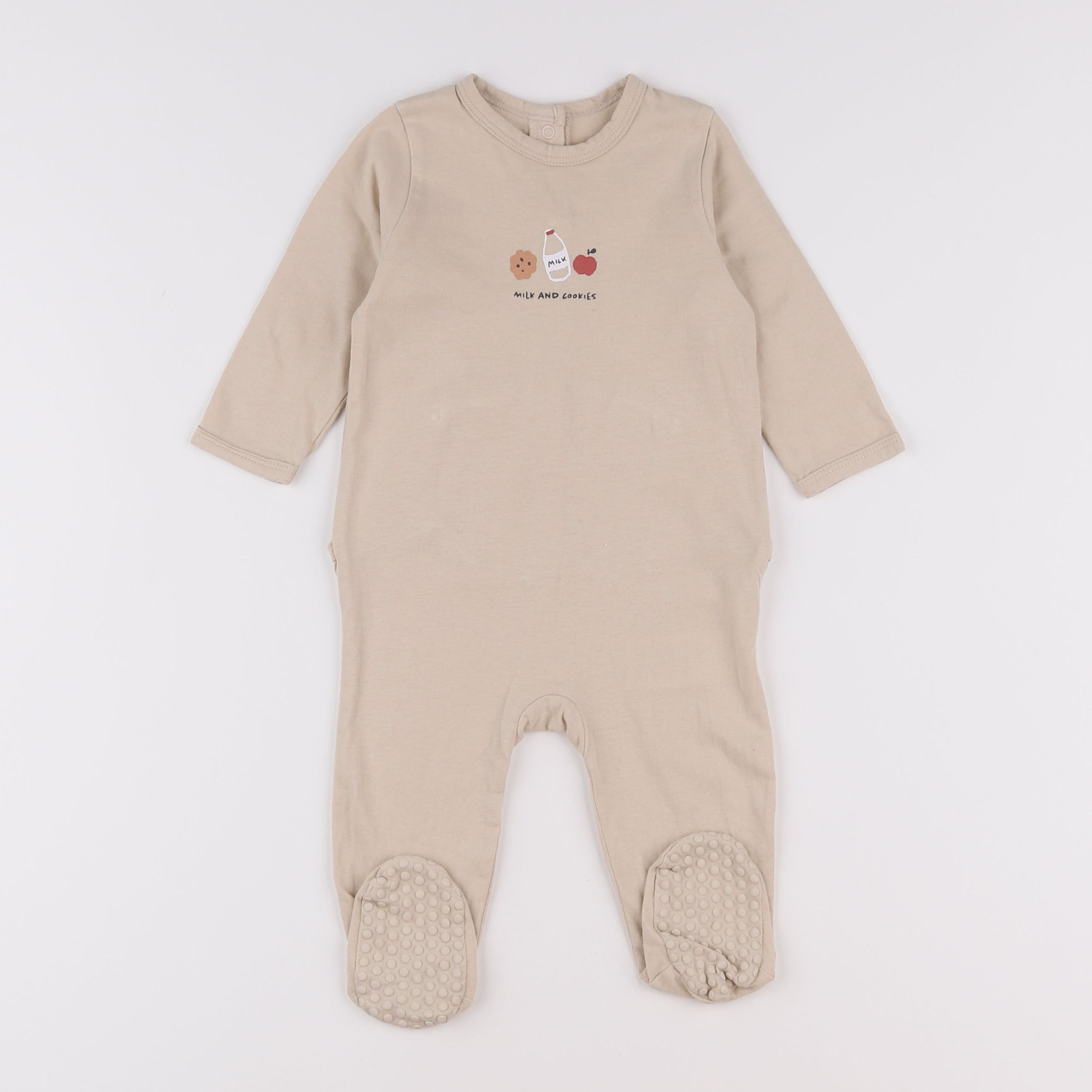 Vertbaudet - pyjama coton beige - 9 mois