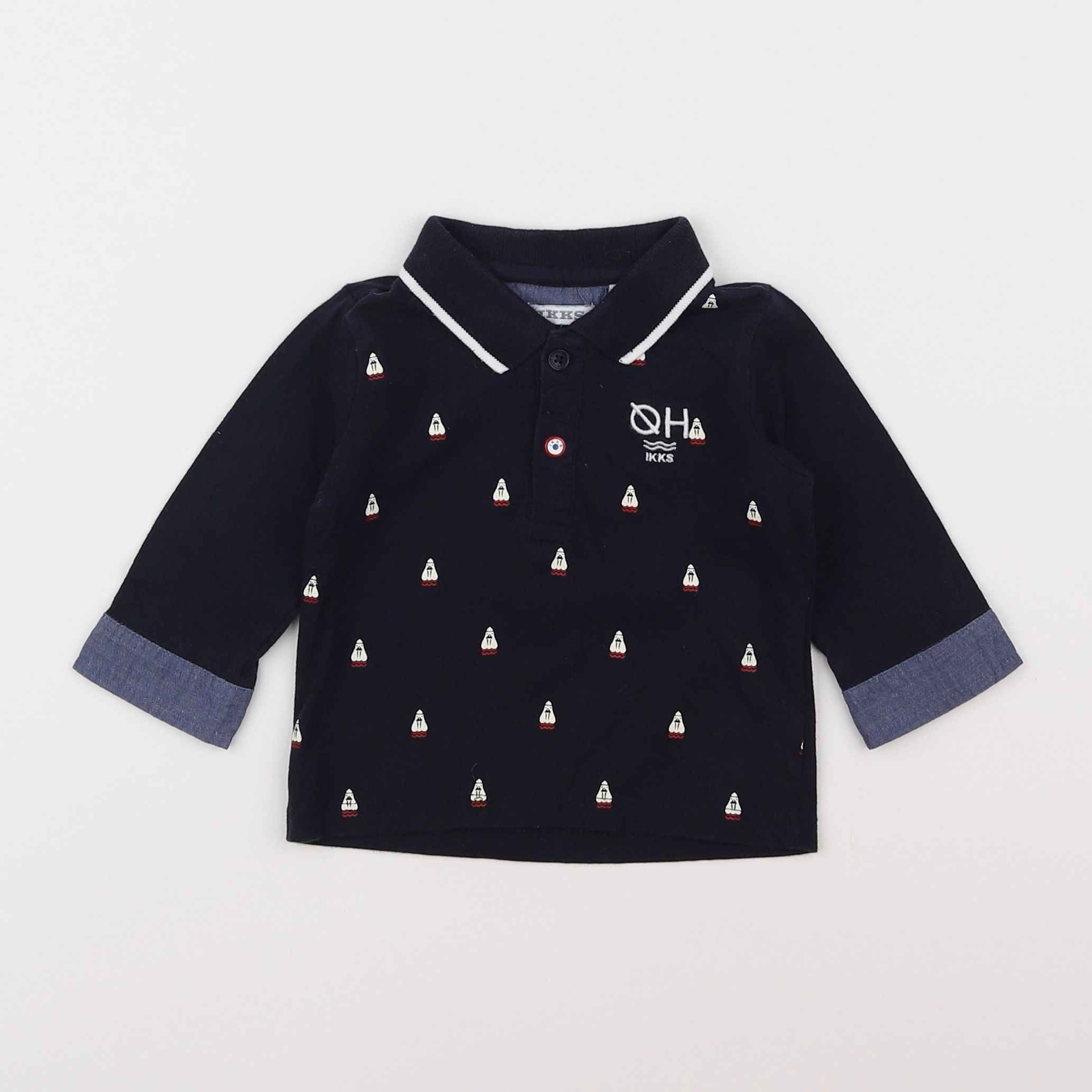 IKKS - polo bleu - 6 mois