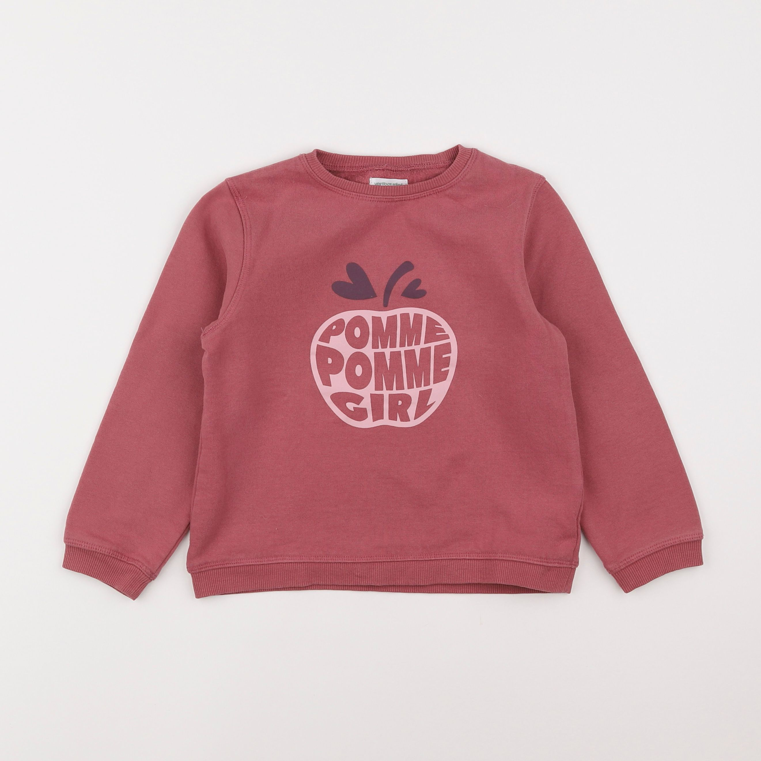 Vertbaudet - sweat rose - 6 ans