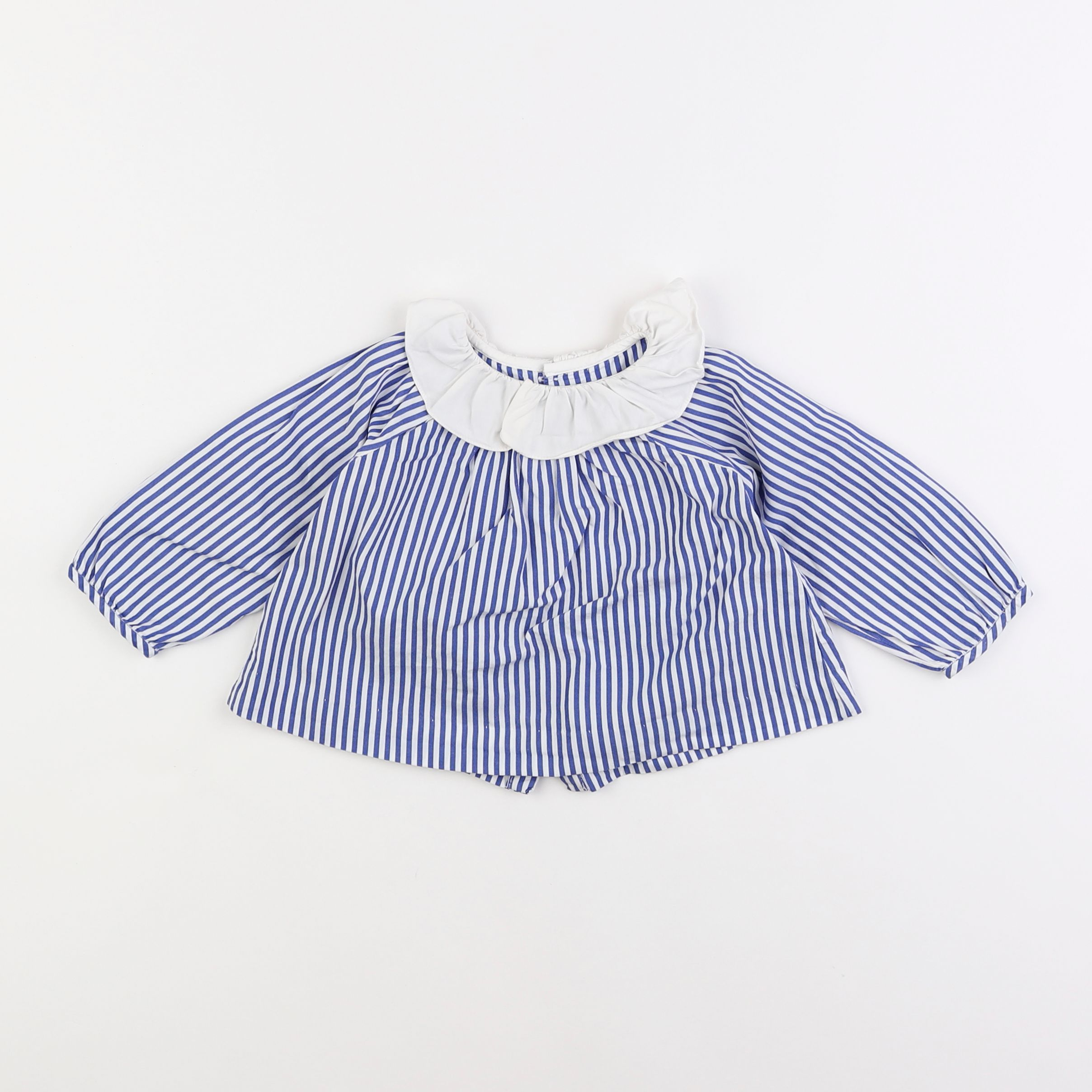 Jacadi - blouse blanc, bleu - 12 mois