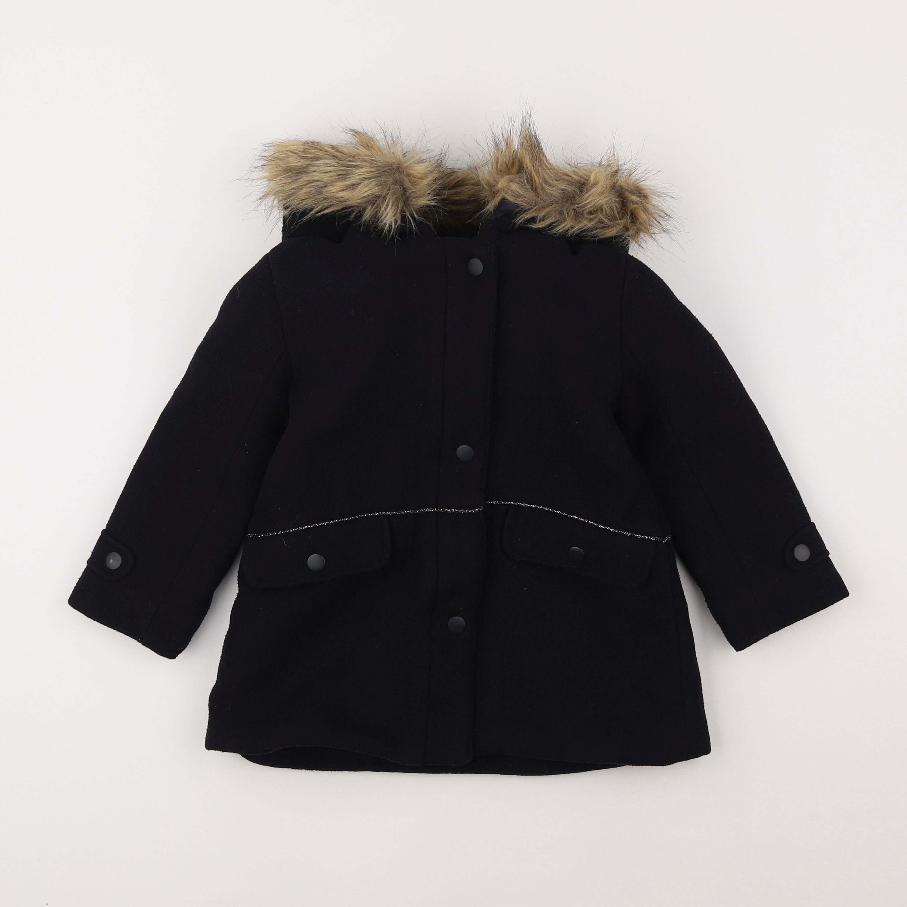 Vertbaudet - manteau noir - 4 ans