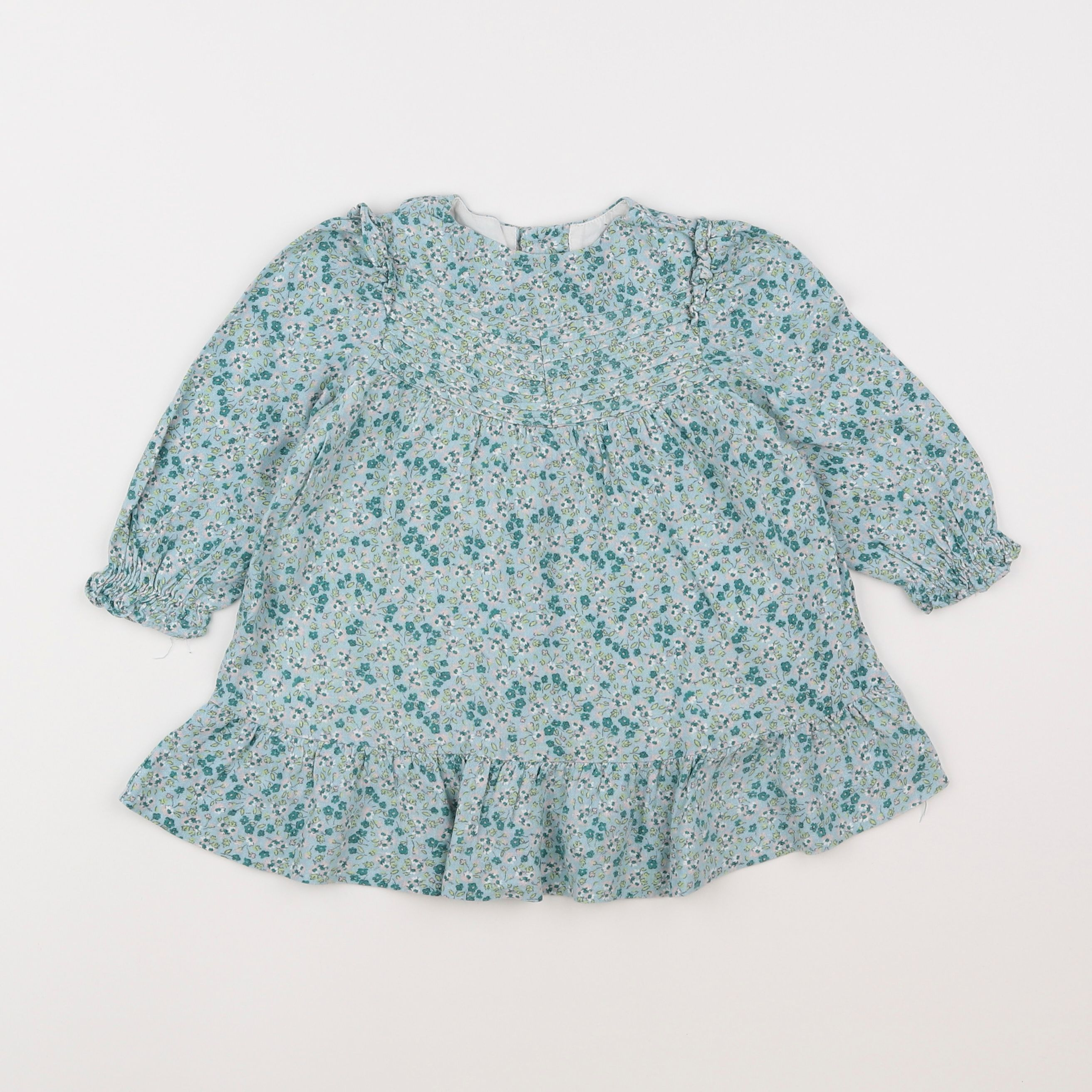 Zara - robe bleu, vert - 12/18 mois