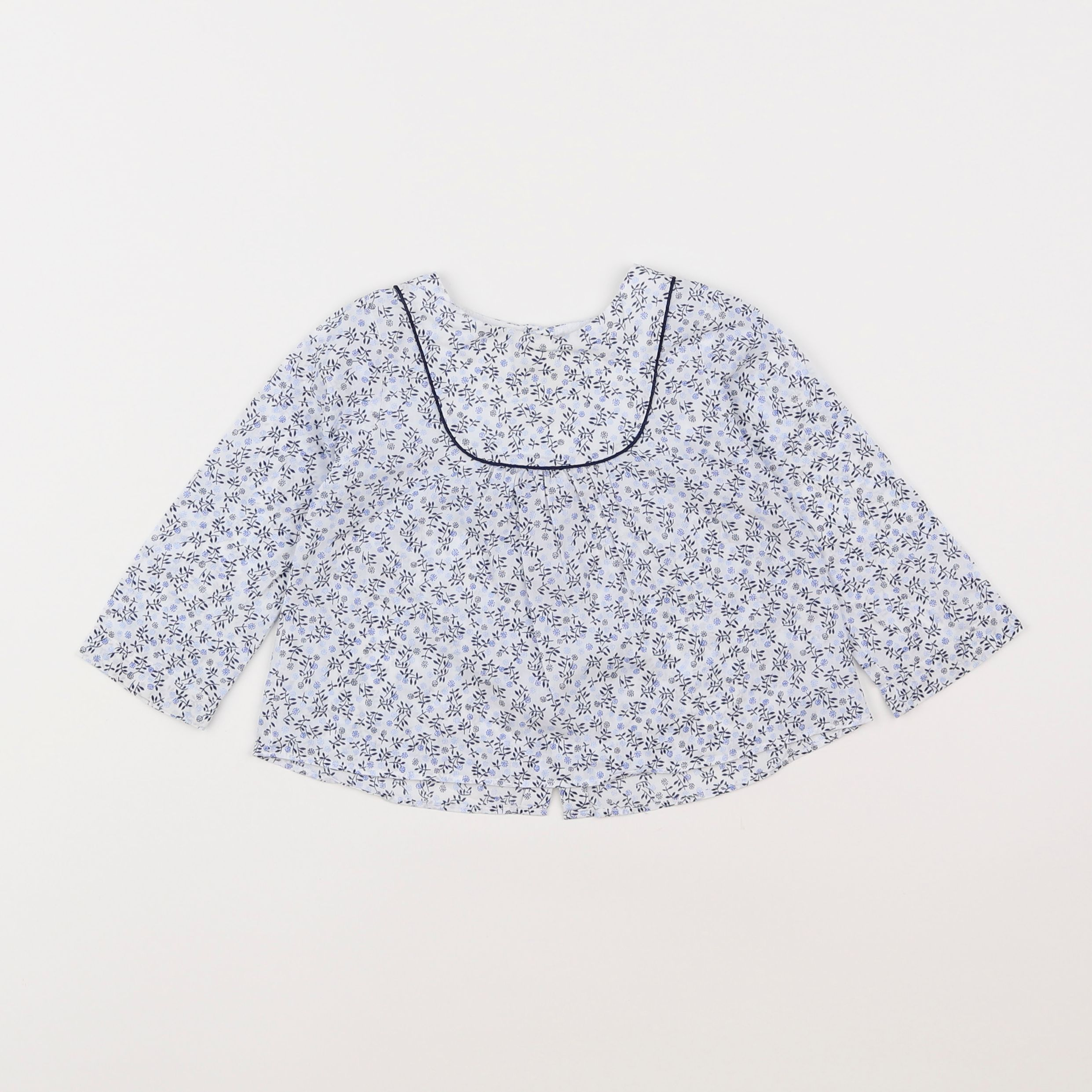 Jacadi - blouse blanc, bleu - 12 mois