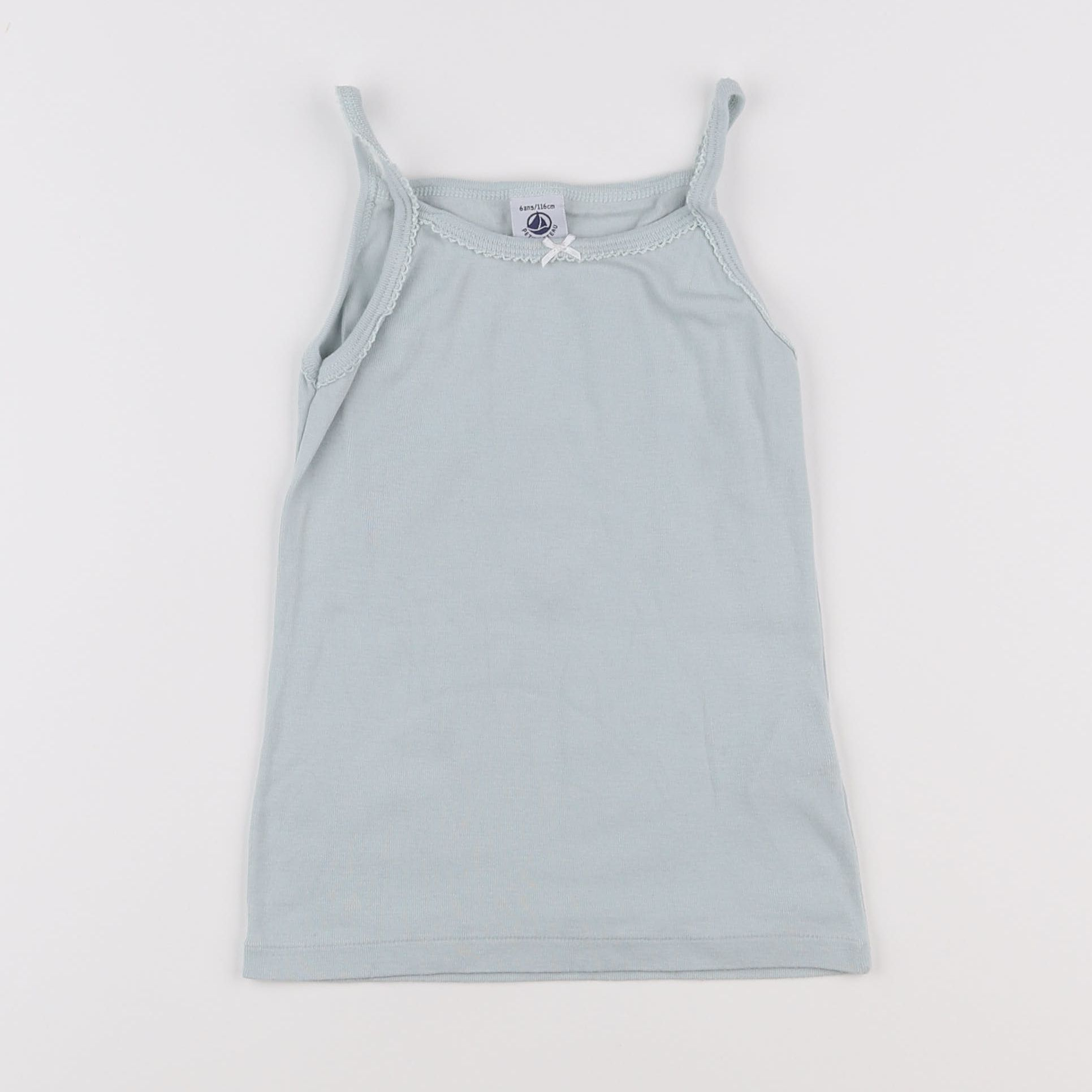 Petit Bateau - maillot de corps bleu - 6 ans