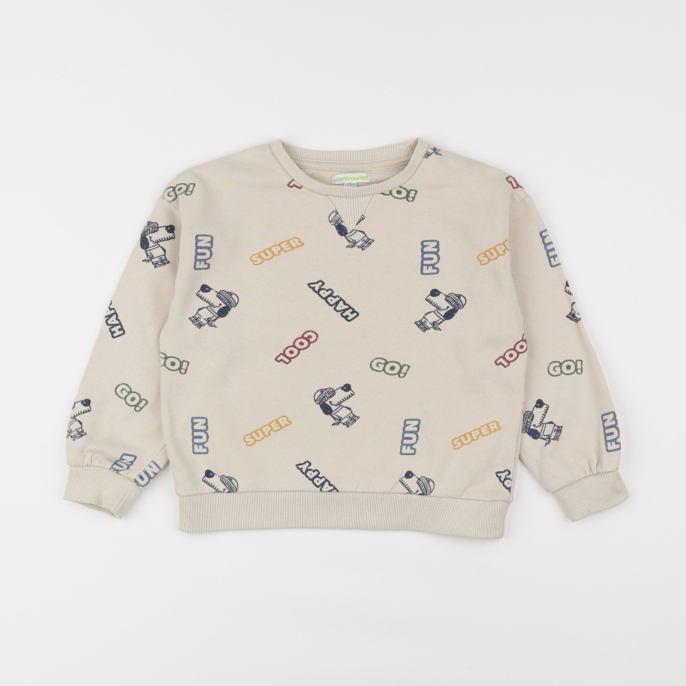 Vertbaudet - sweat beige - 5 ans