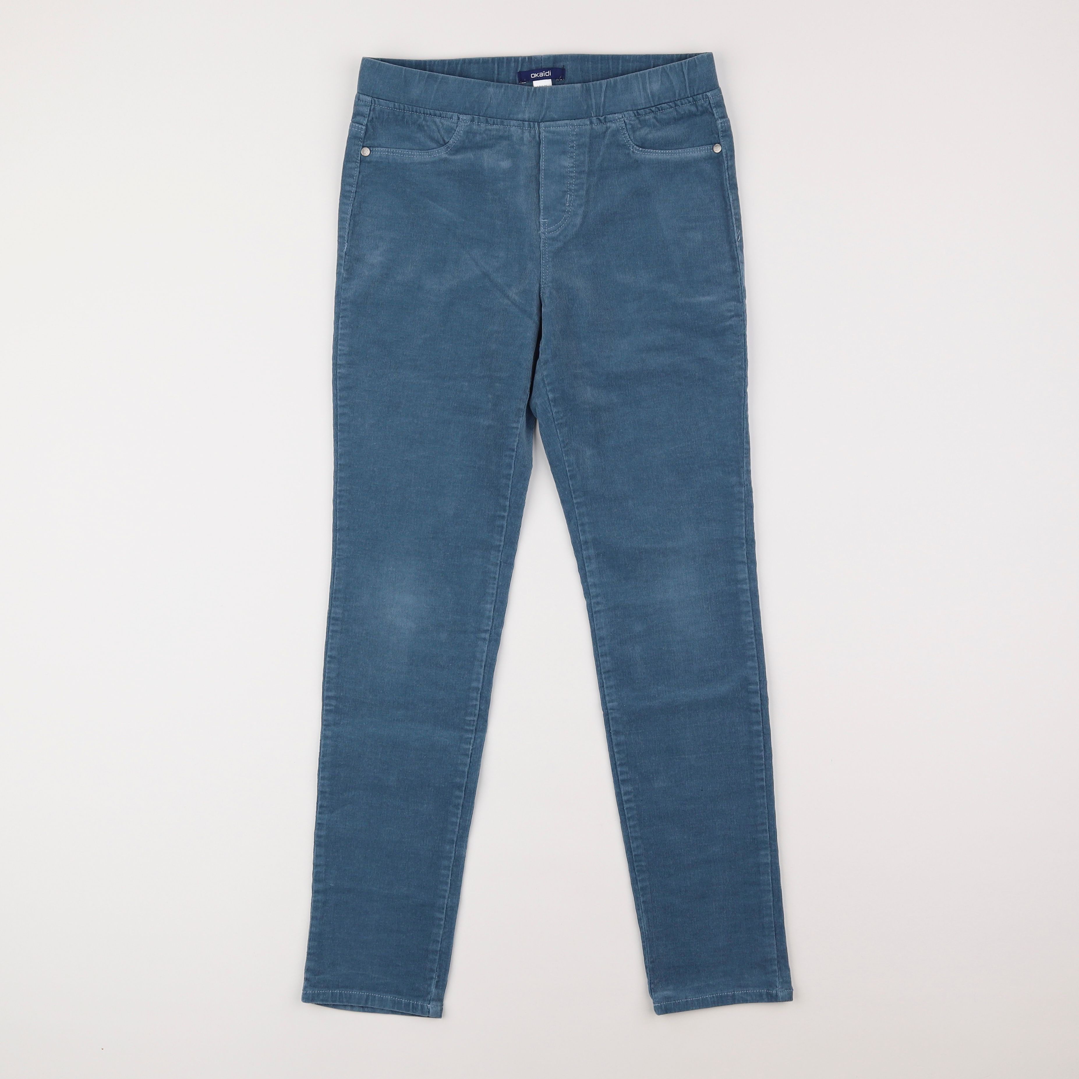 Okaidi - jegging velours bleu - 10 ans