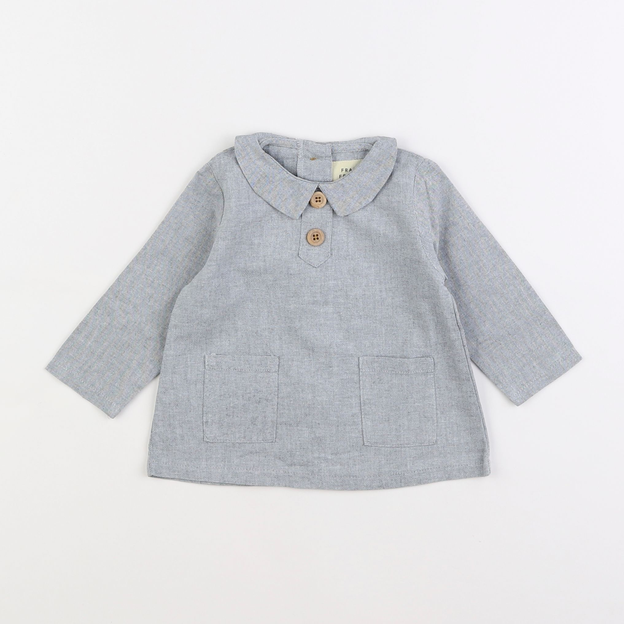 Frangin Frangine - blouse gris - 6/9 mois