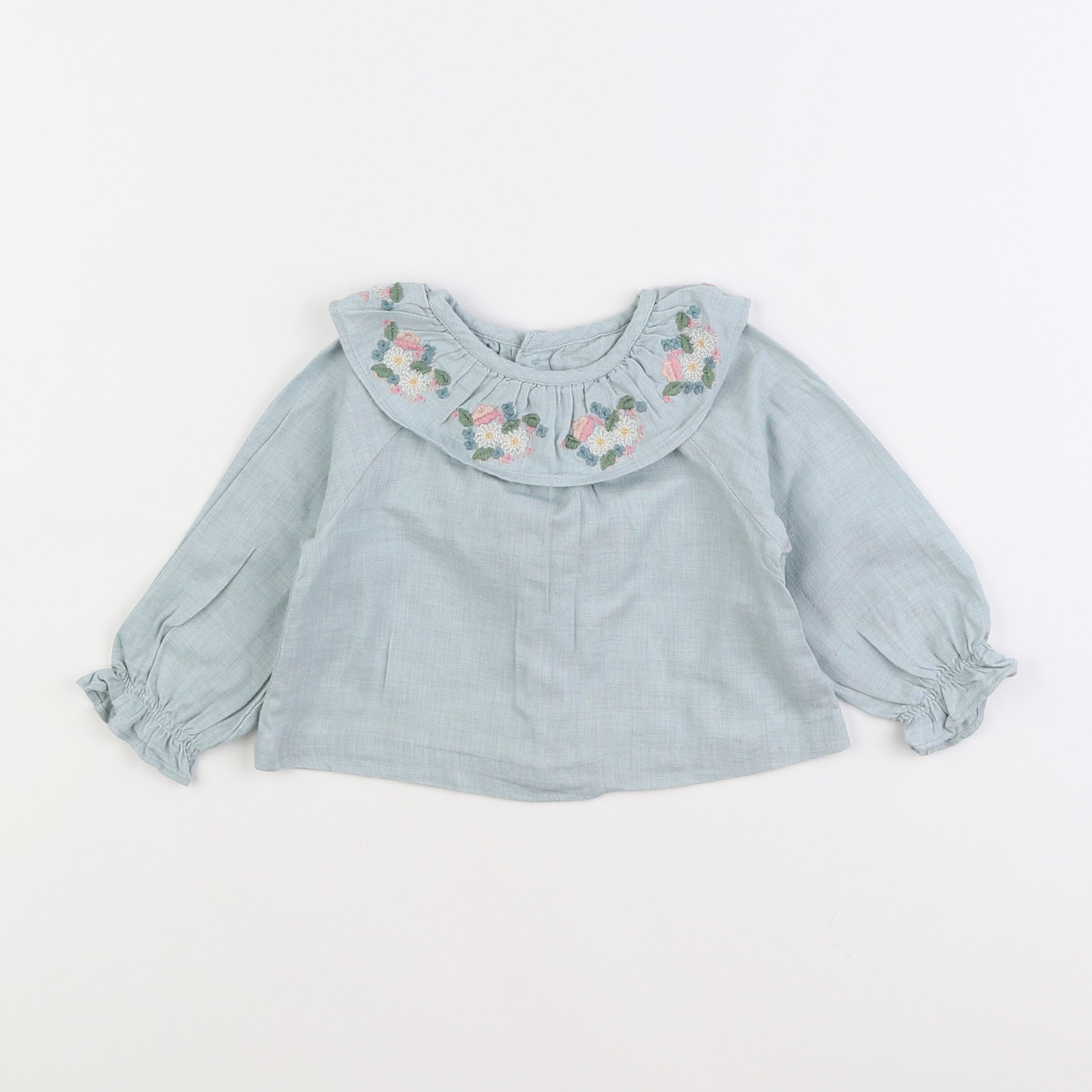 Gocco - blouse bleu - 9/12 mois