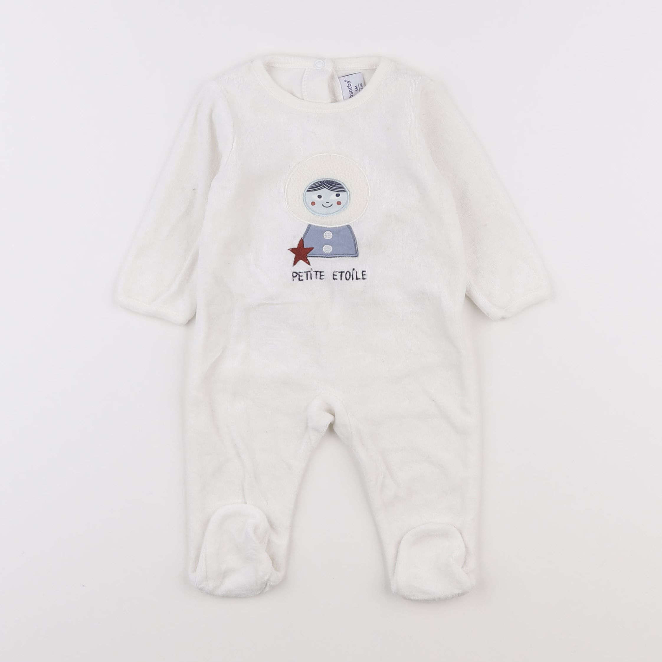 Absorba - pyjama velours blanc - 3 mois