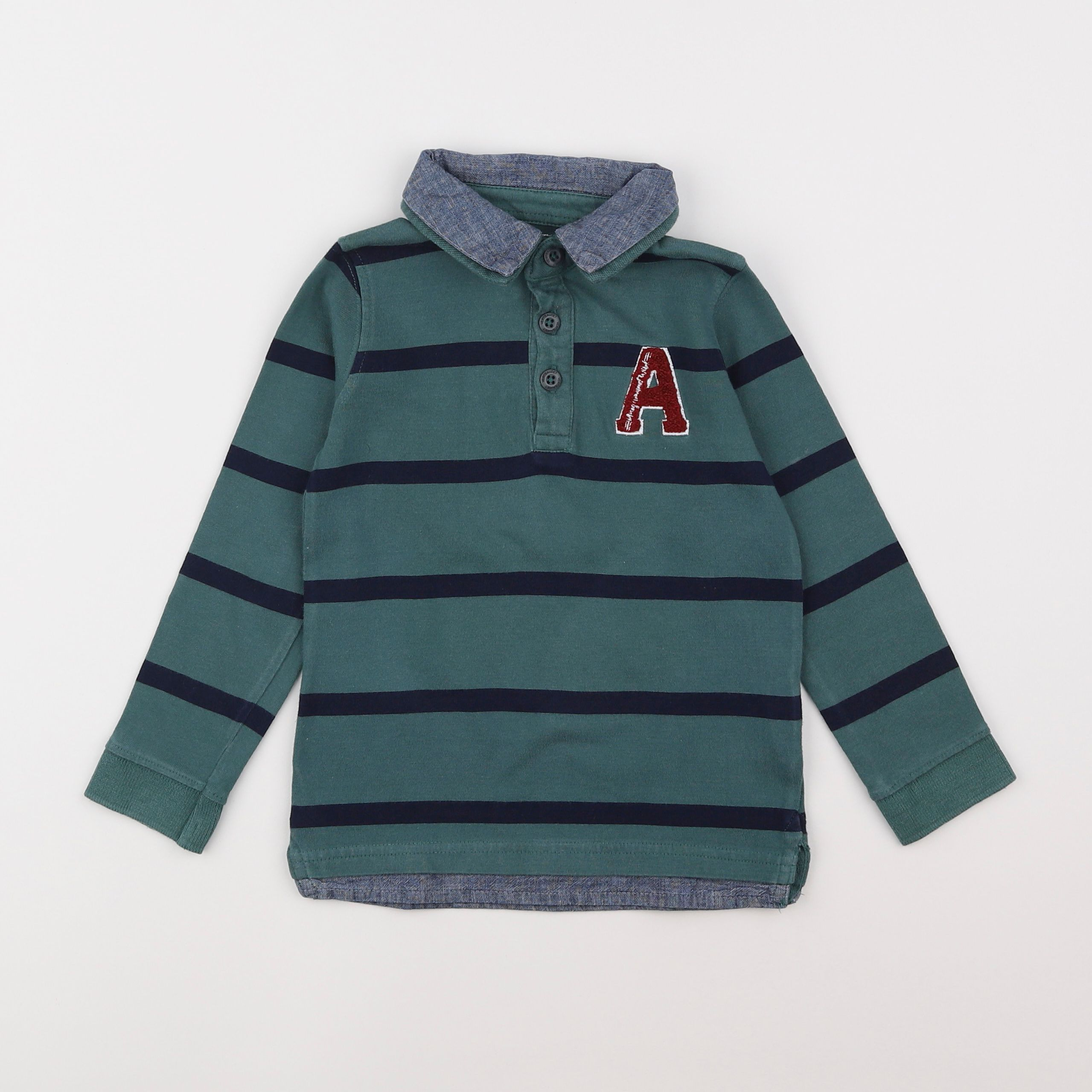 Vertbaudet - polo vert - 4 ans