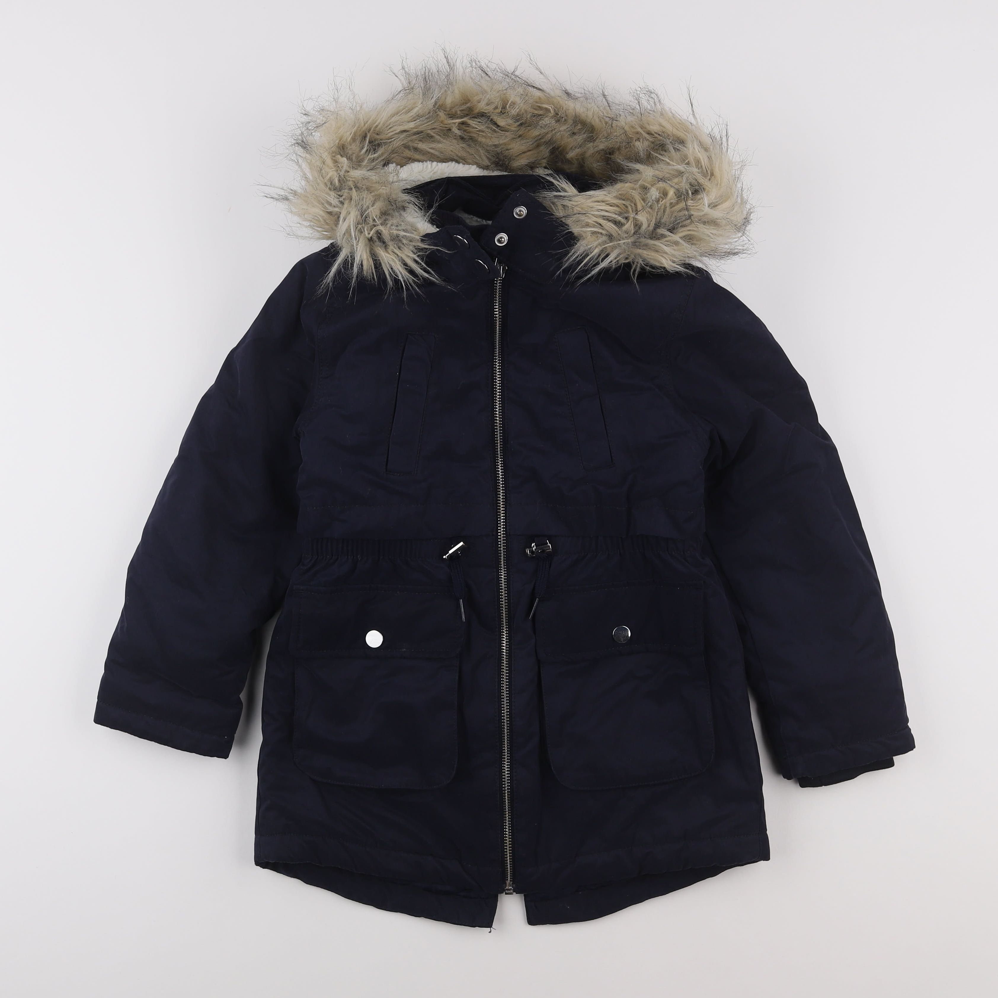 H&M - parka bleu - 7/8 ans