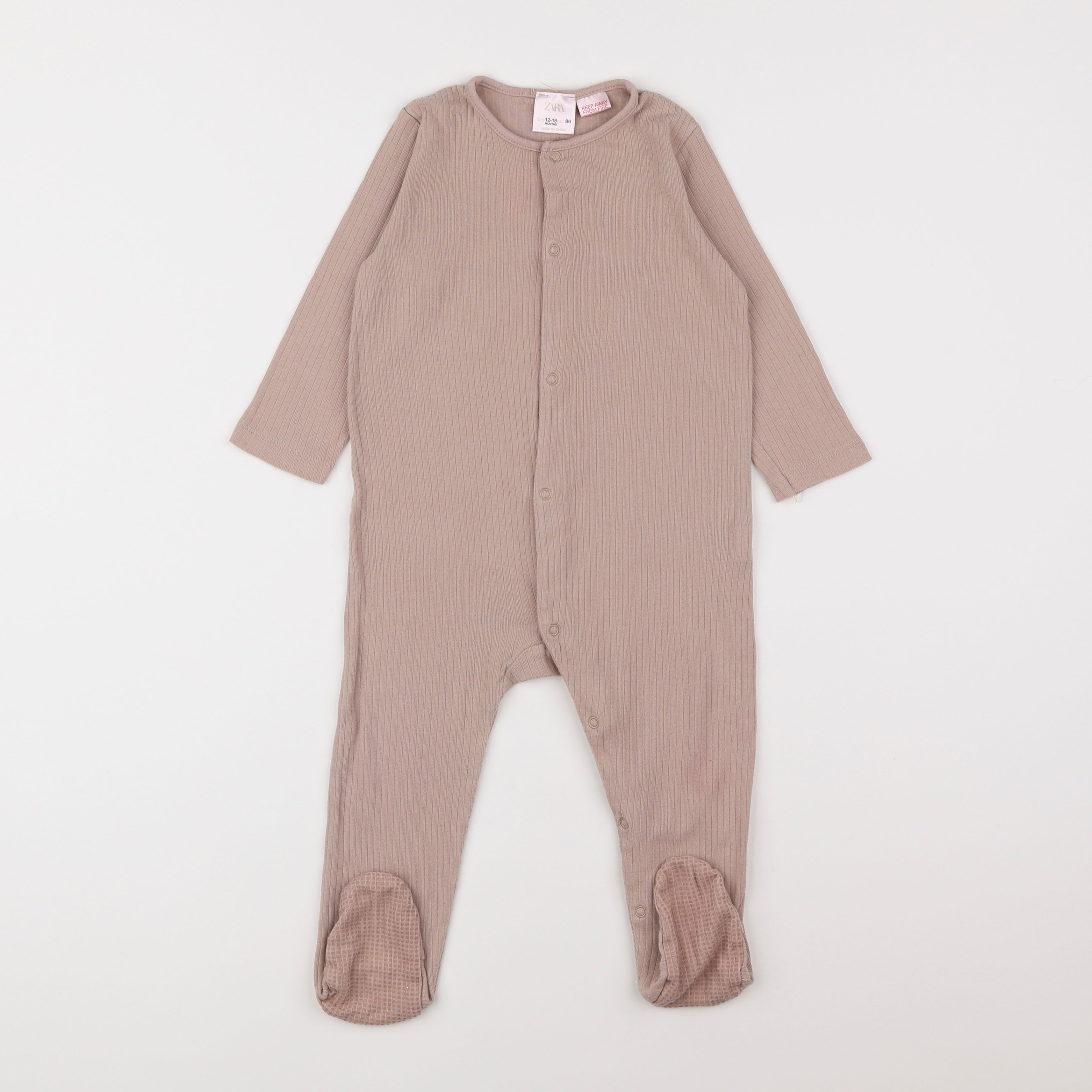 Zara - pyjama coton marron - 12/18 mois