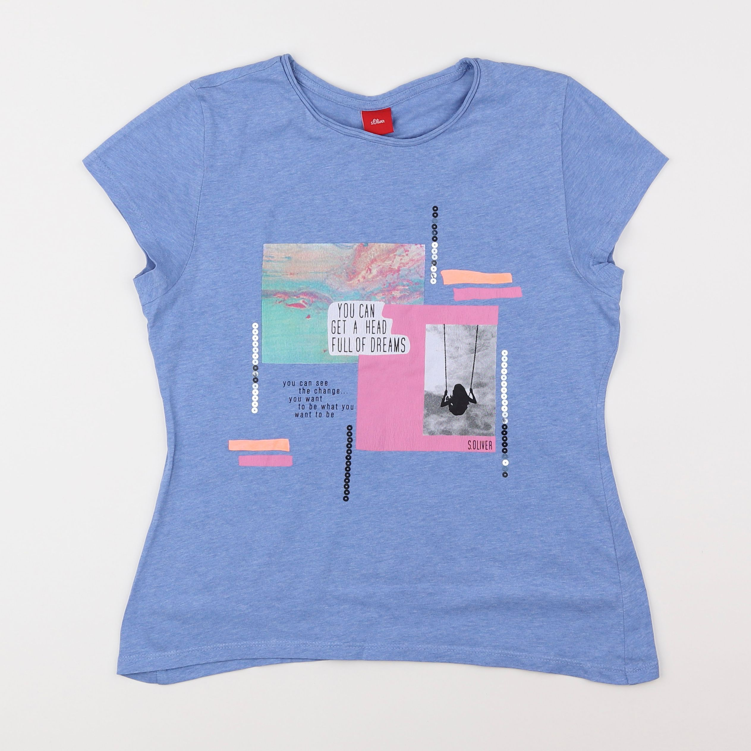 s.Oliver - tee-shirt bleu - 8 ans