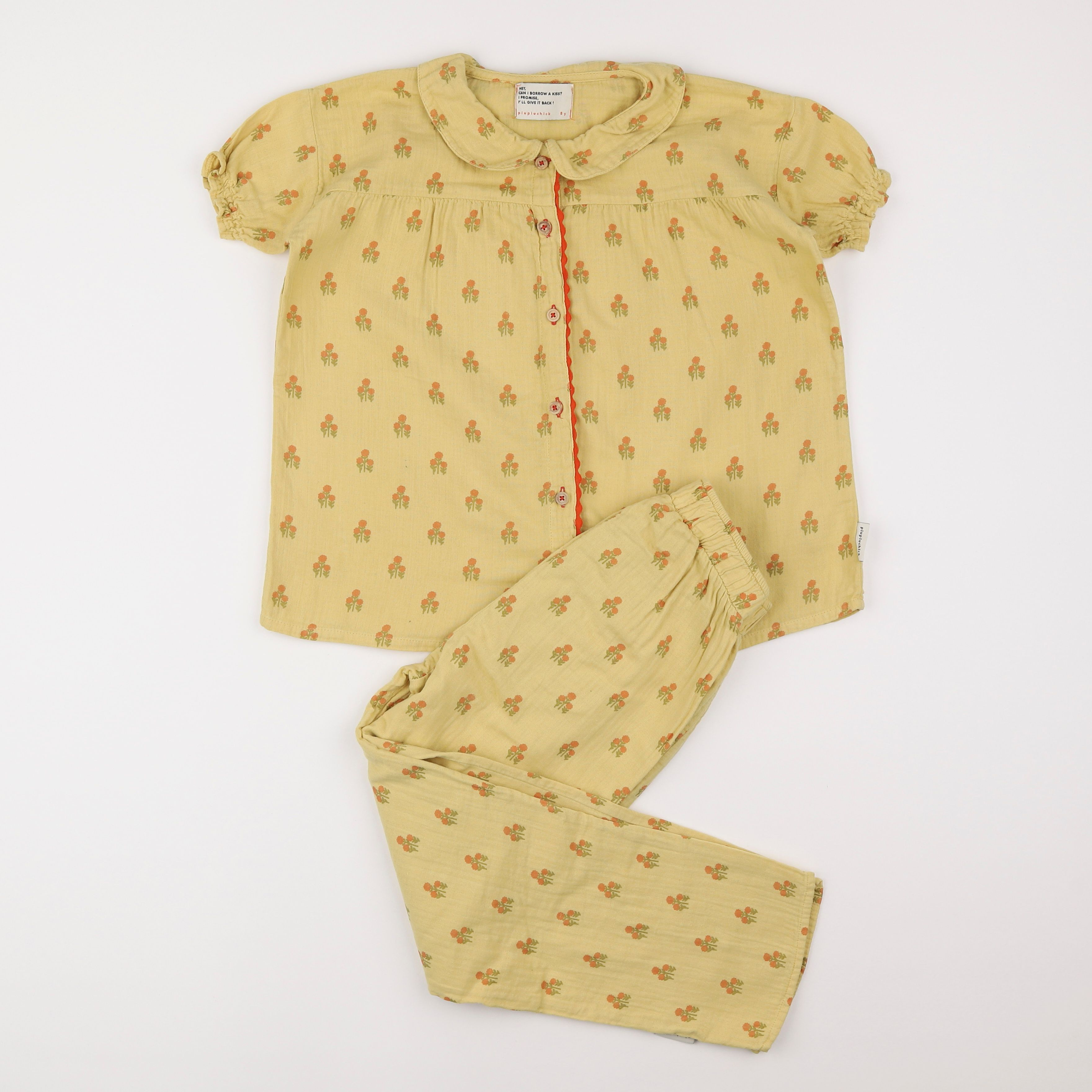 Piupiuchick - pyjama coton jaune - 8 ans