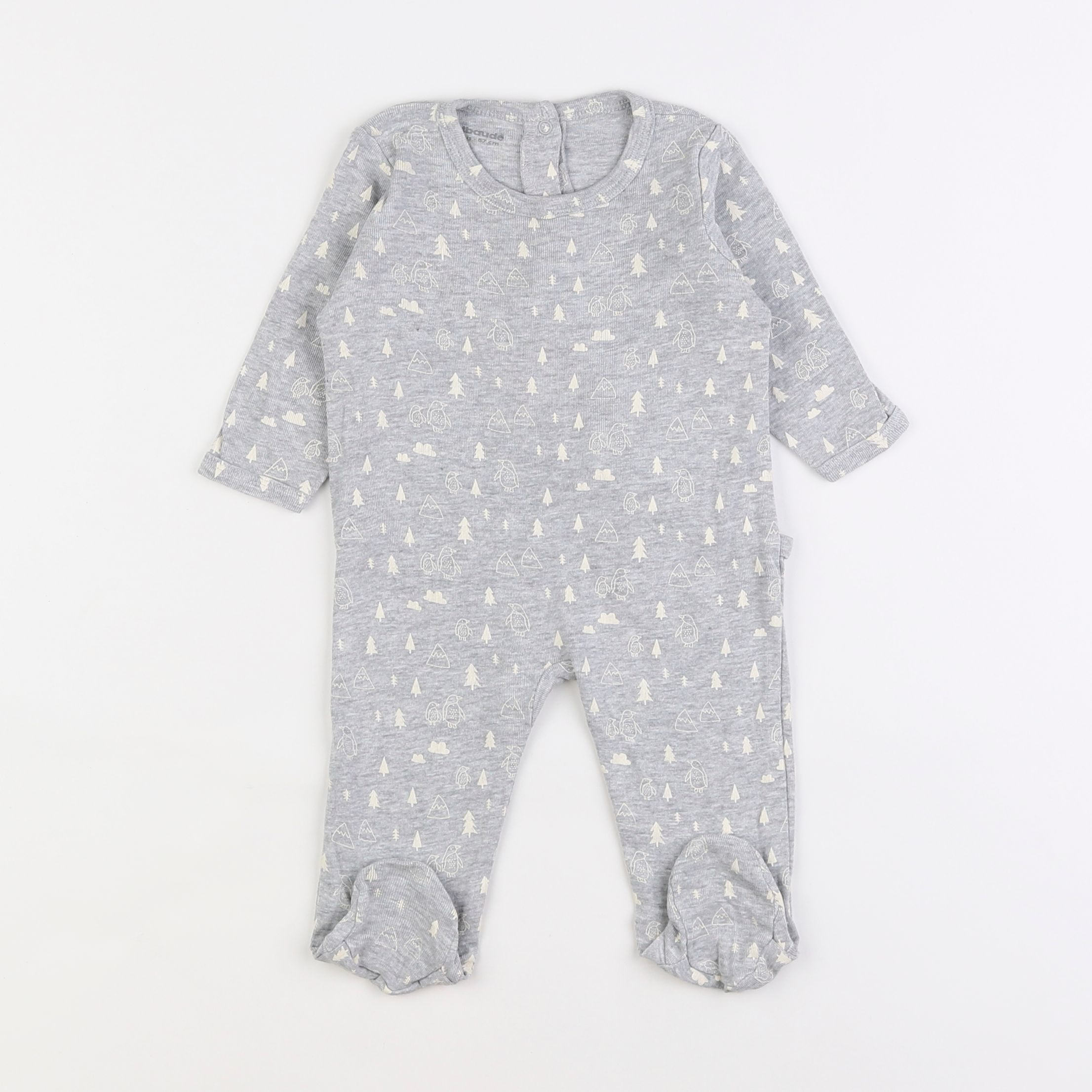 Vertbaudet - pyjama coton gris - 6 mois