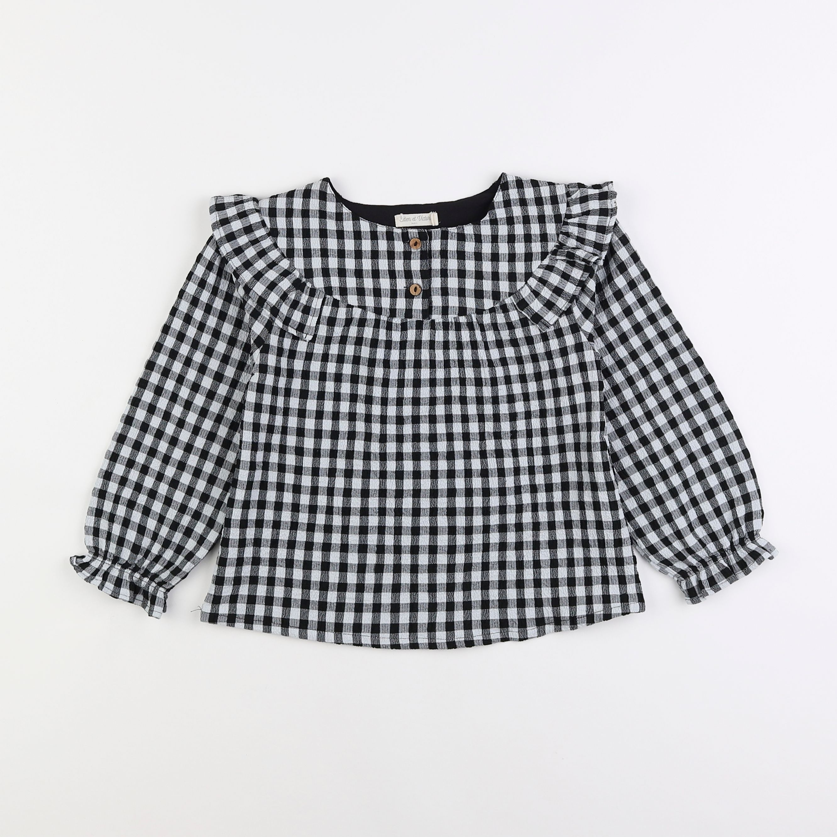 Eden & Victor - blouse noir, blanc - 5 ans