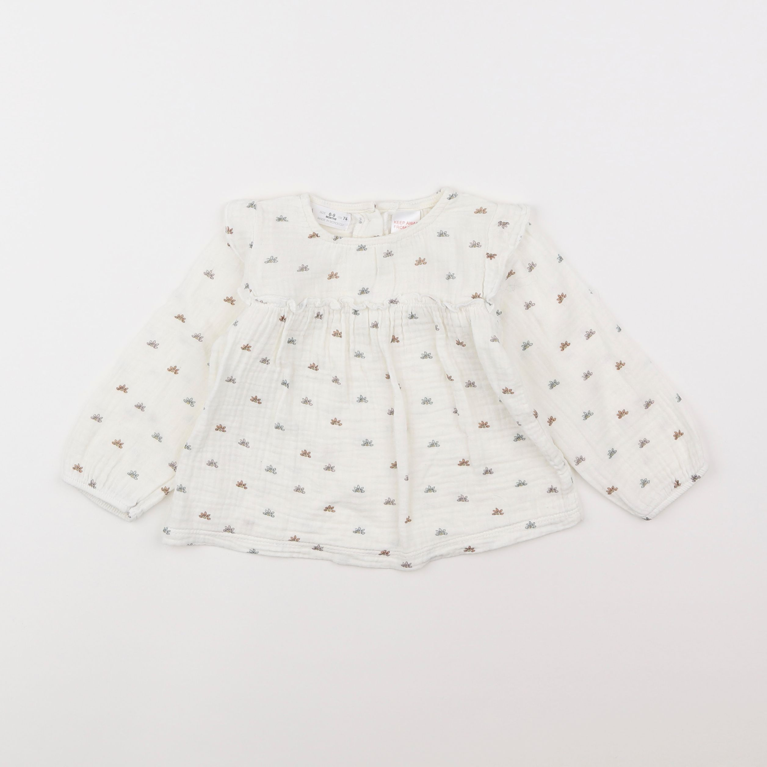 Zara - blouse blanc - 6/9 mois