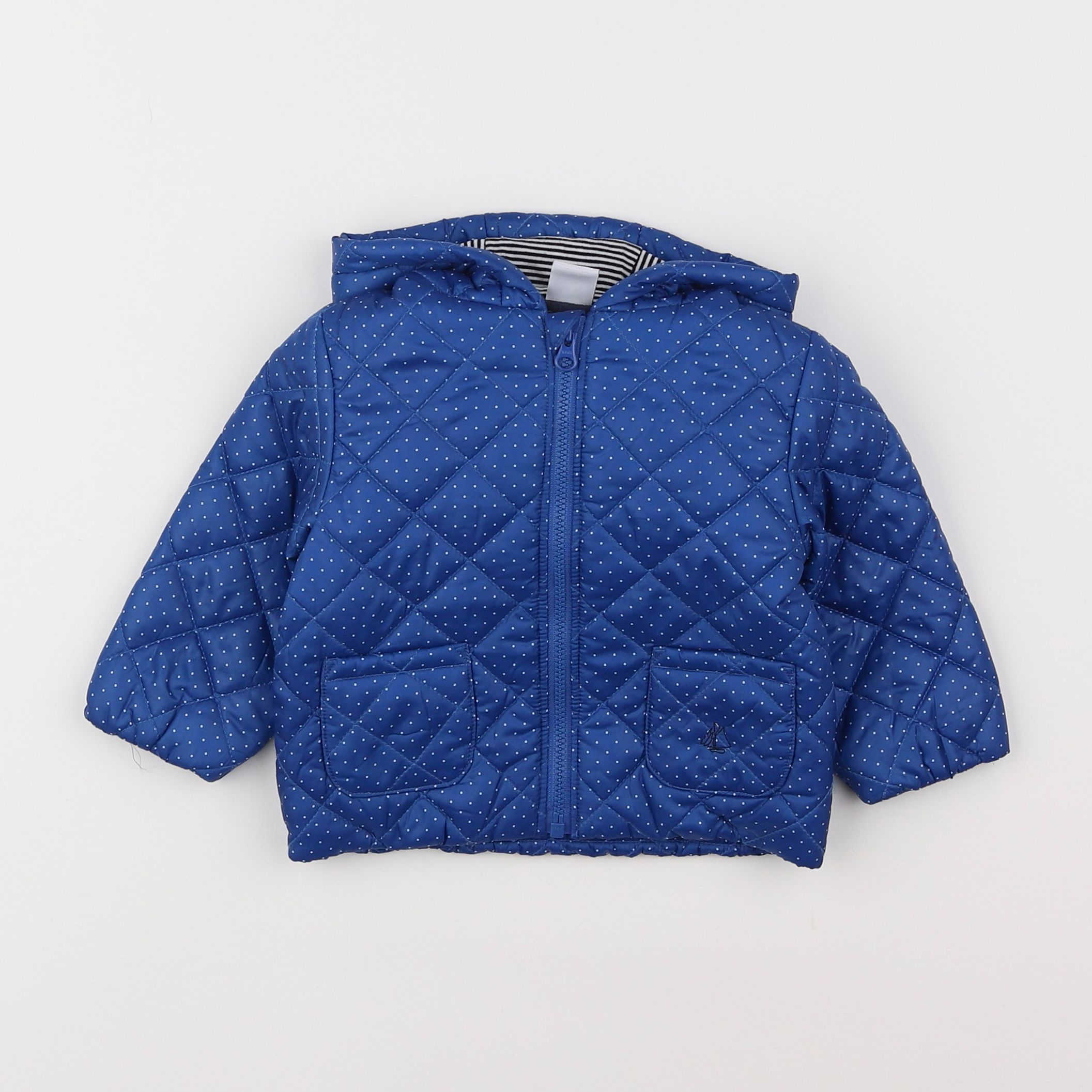 Petit Bateau - doudoune bleu - 6 mois