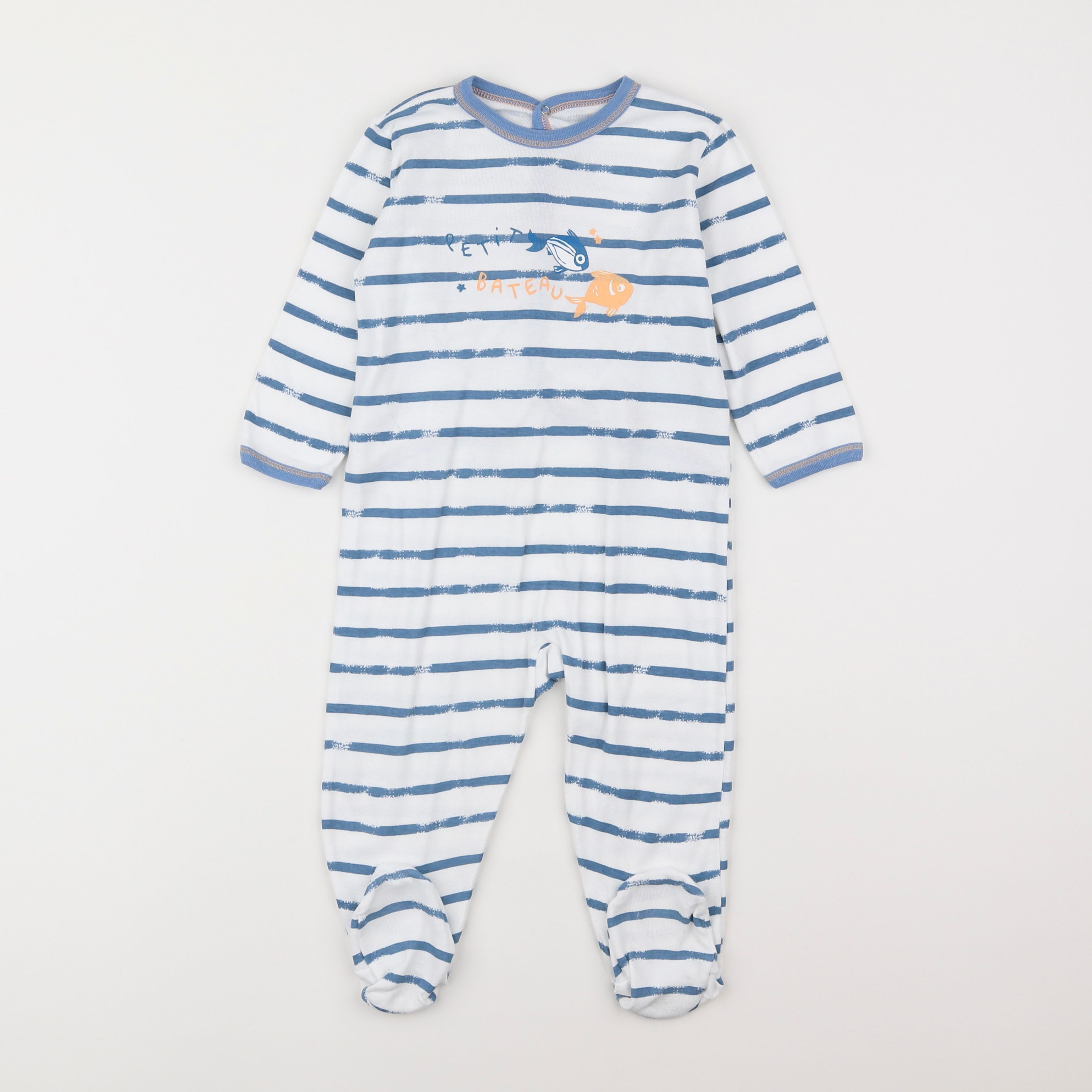 Petit Bateau - pyjama coton bleu - 18 mois