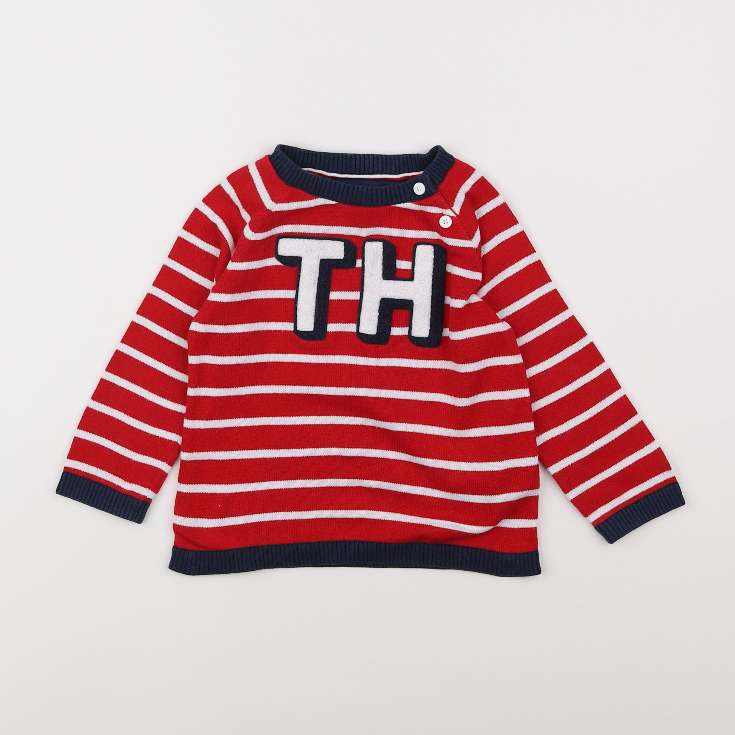 Tommy Hilfiger - pull rouge - 12/18 mois