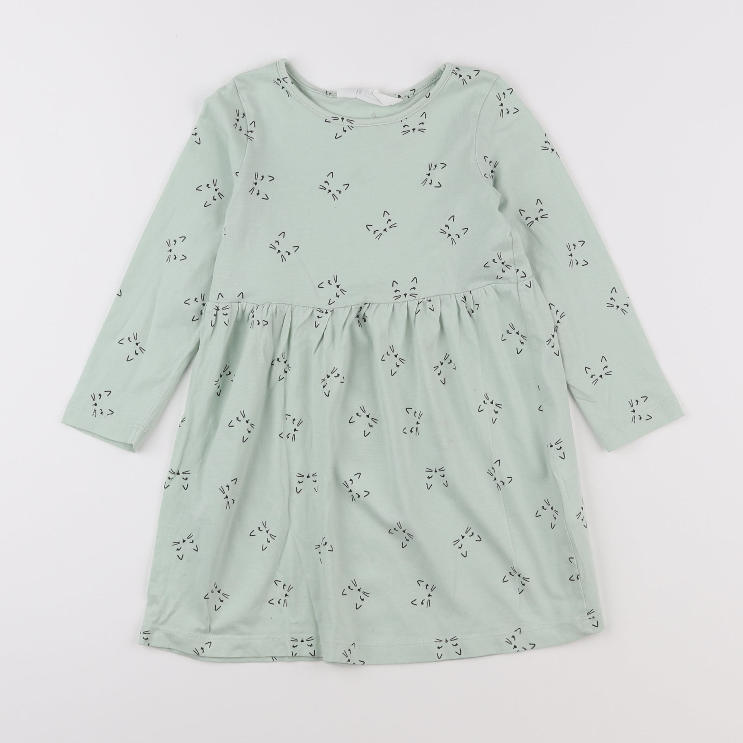 H&M - robe vert - 2/4 ans