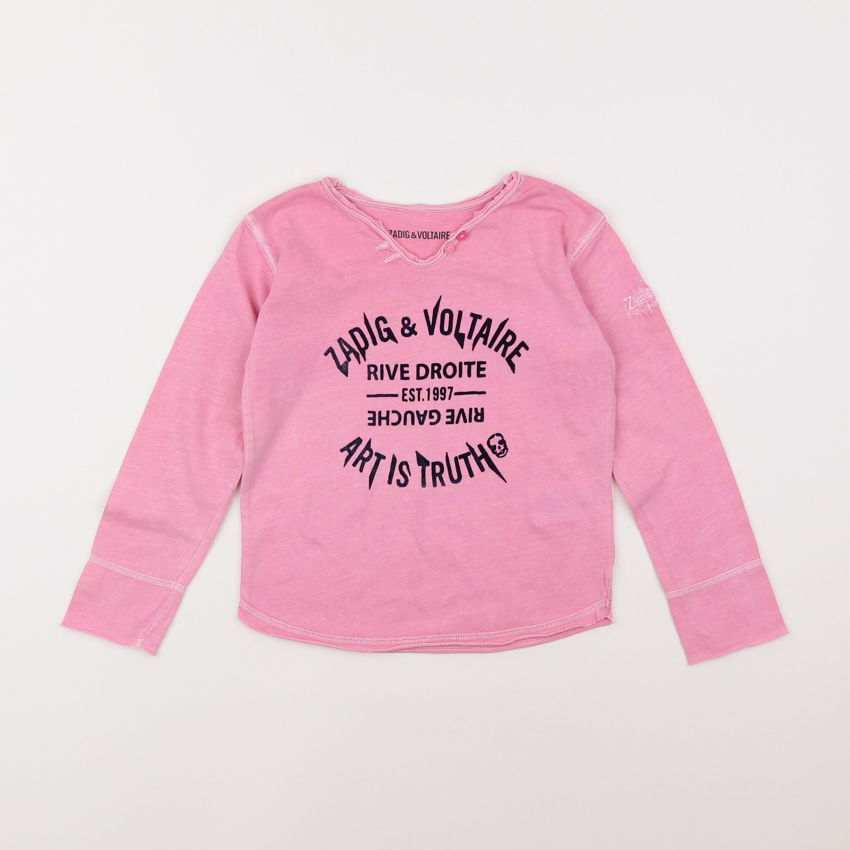 Zadig & Voltaire - tee-shirt rose - 4 ans