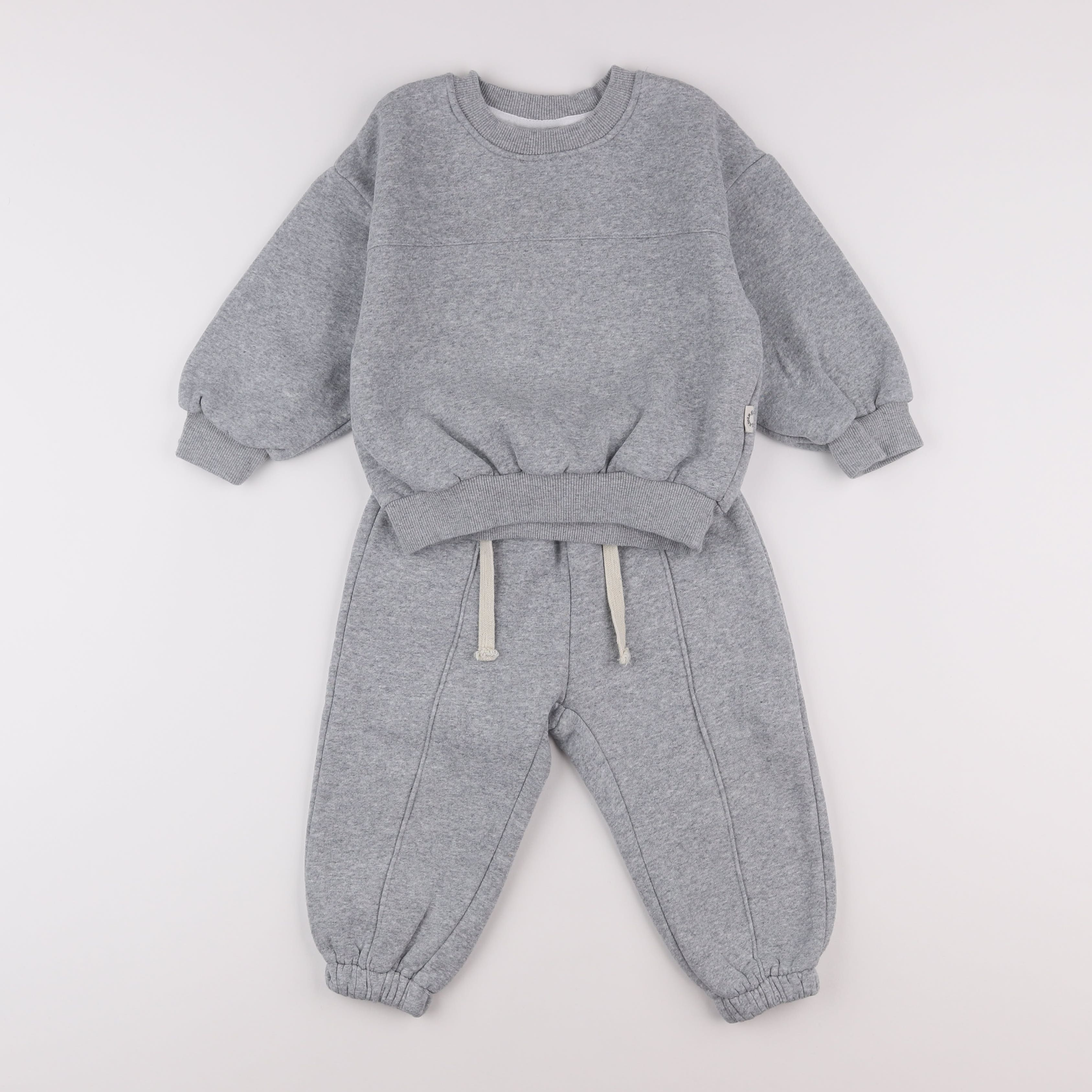 Gamin gamine - ensemble gris - 2 ans