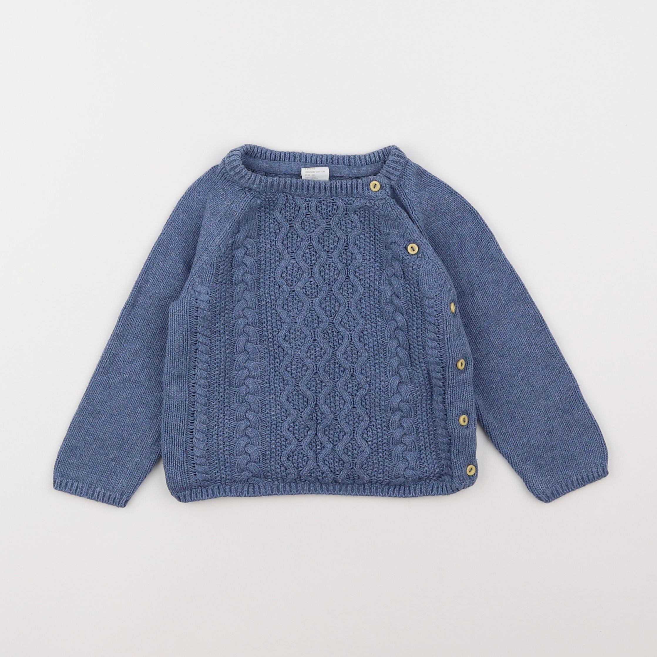 H&M - pull bleu - 6/9 mois