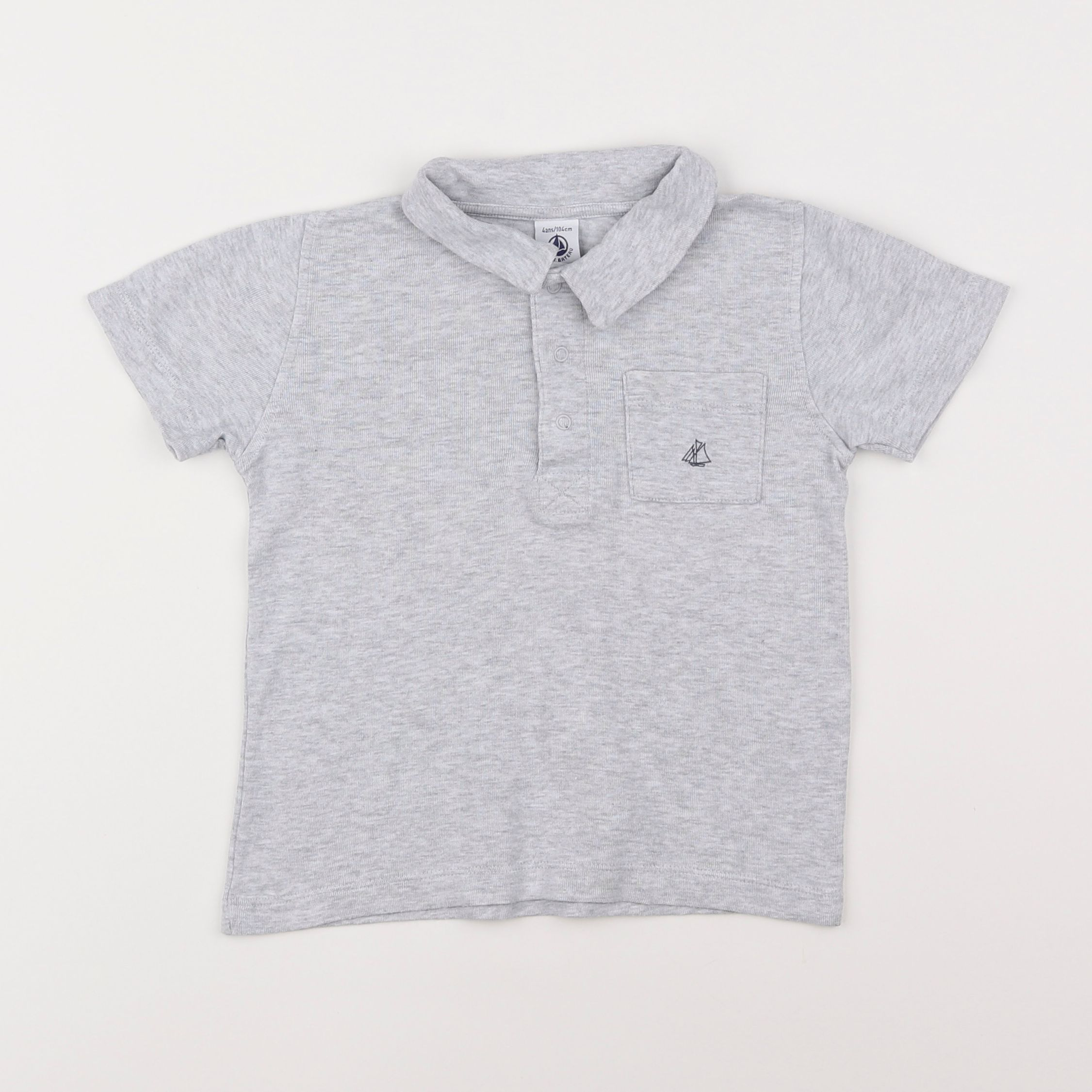 Petit Bateau - polo gris - 4 ans