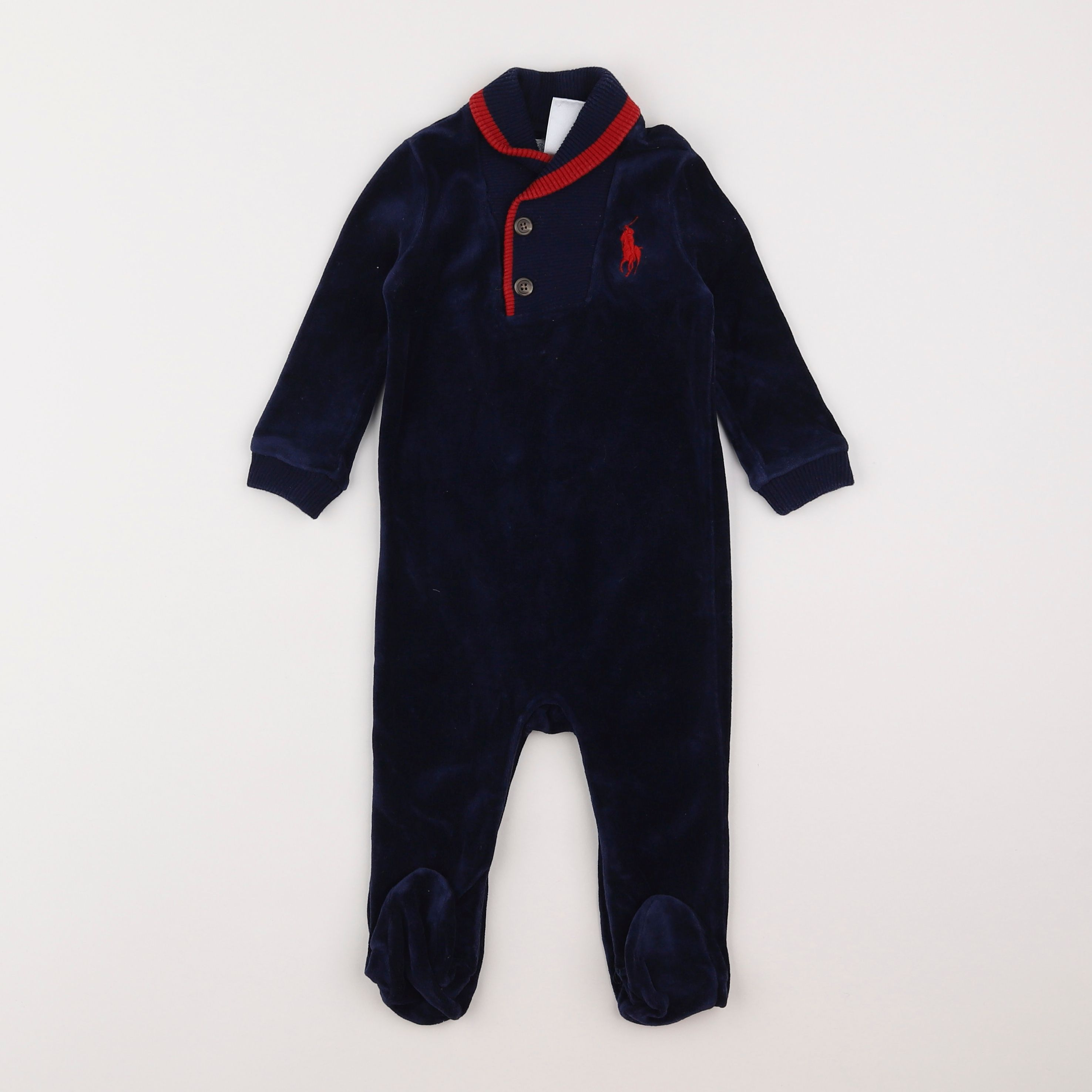 Ralph Lauren - pyjama velours bleu - 9 mois