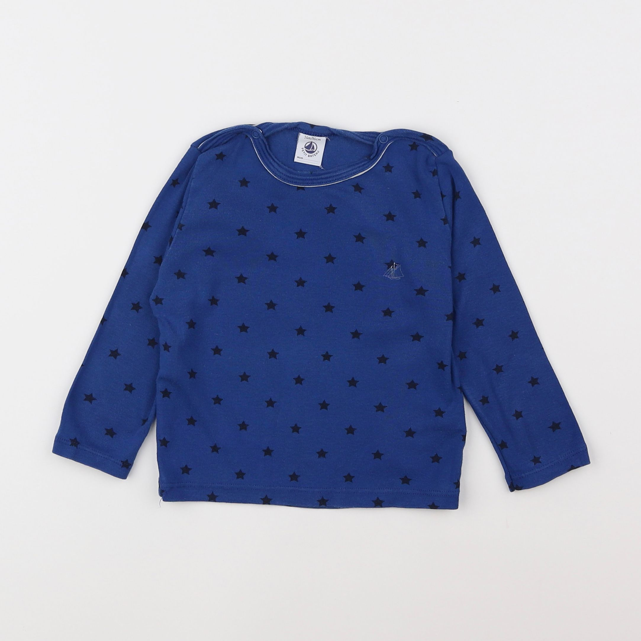 Petit Bateau - maillot de corps bleu - 2 ans