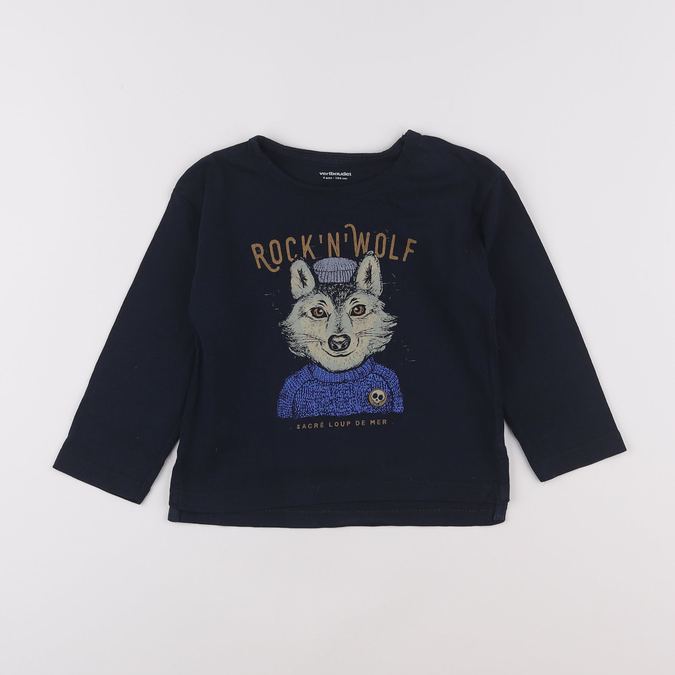 Vertbaudet - tee-shirt bleu - 4 ans