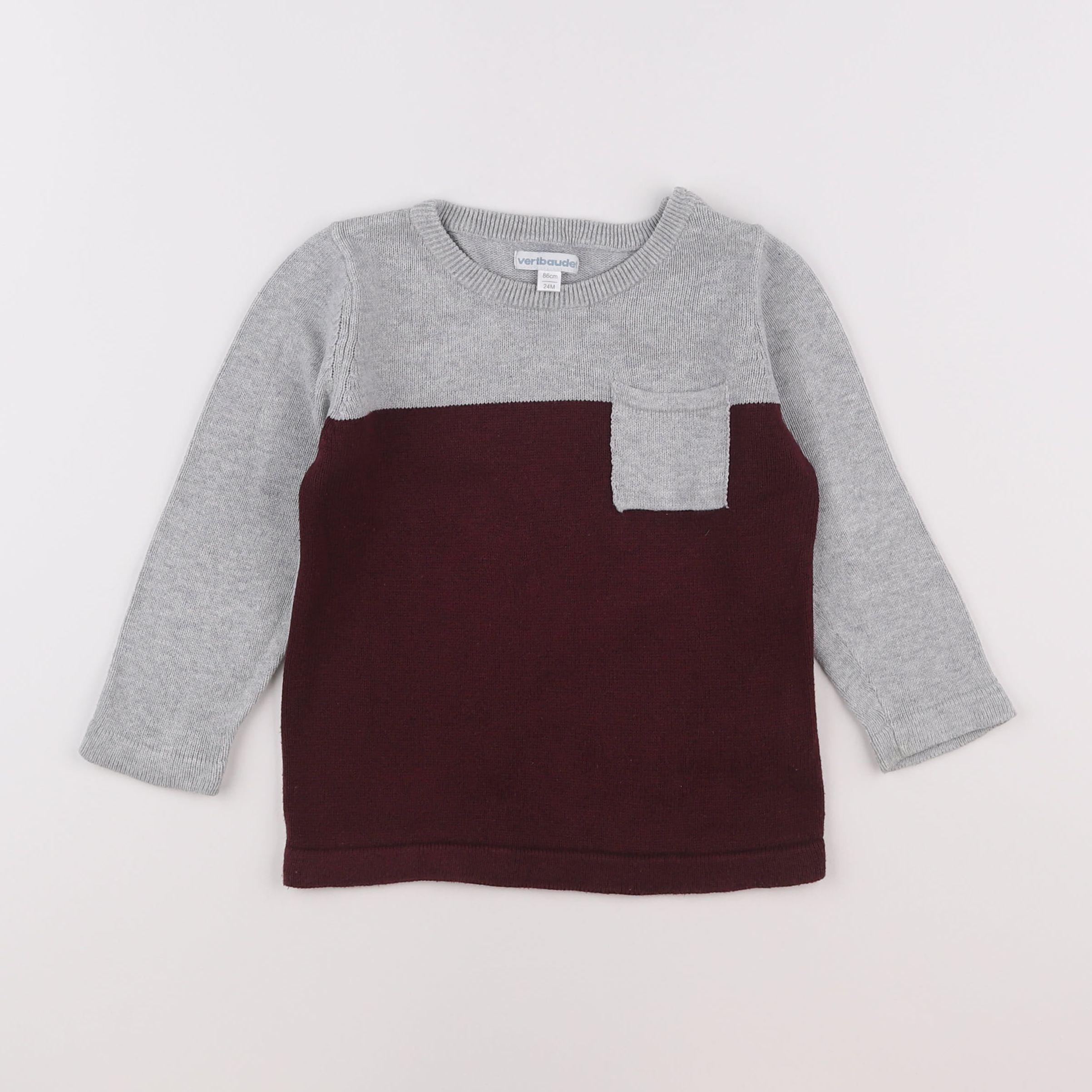 Vertbaudet - pull rouge - 2 ans