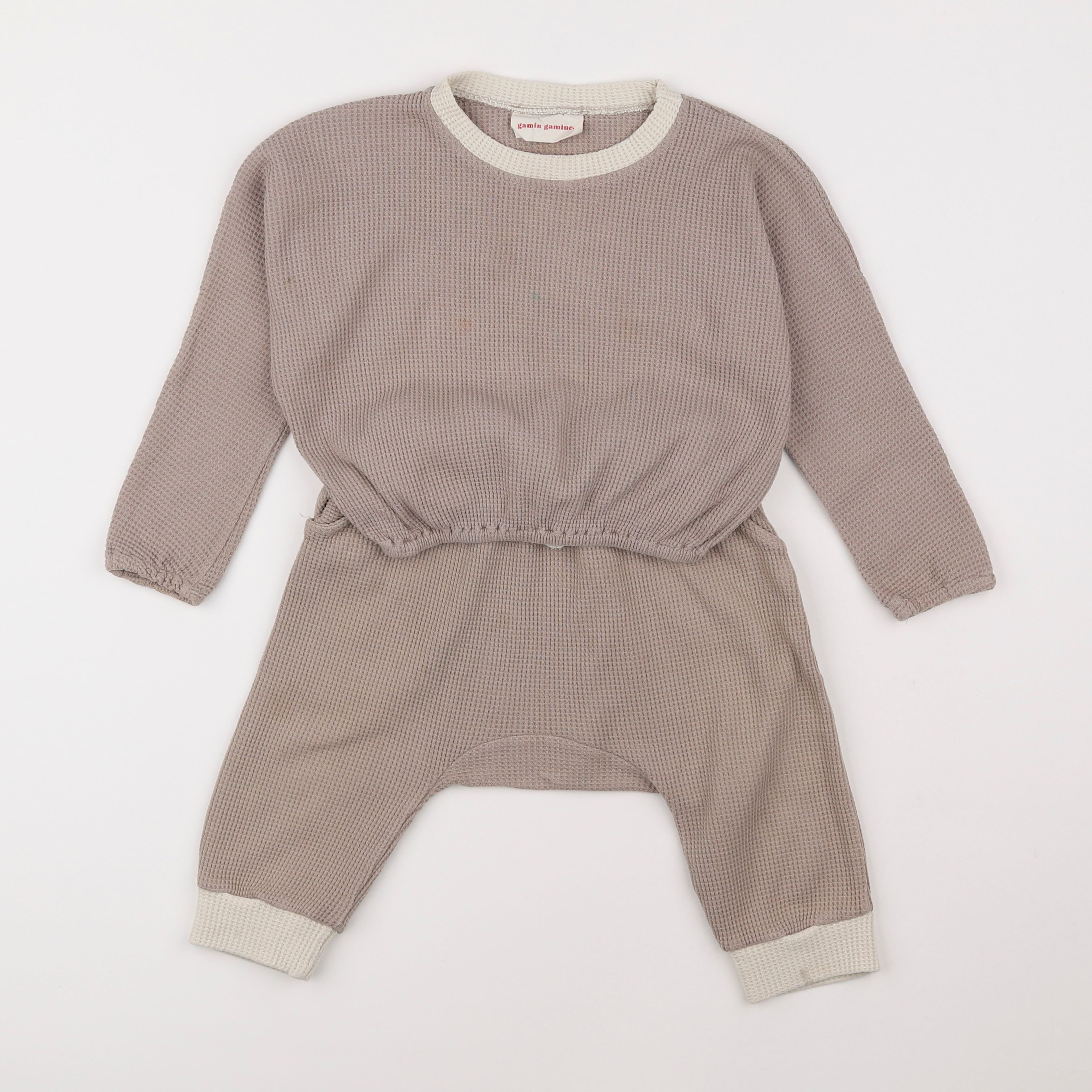 Gamin gamine - ensemble marron - 2 ans