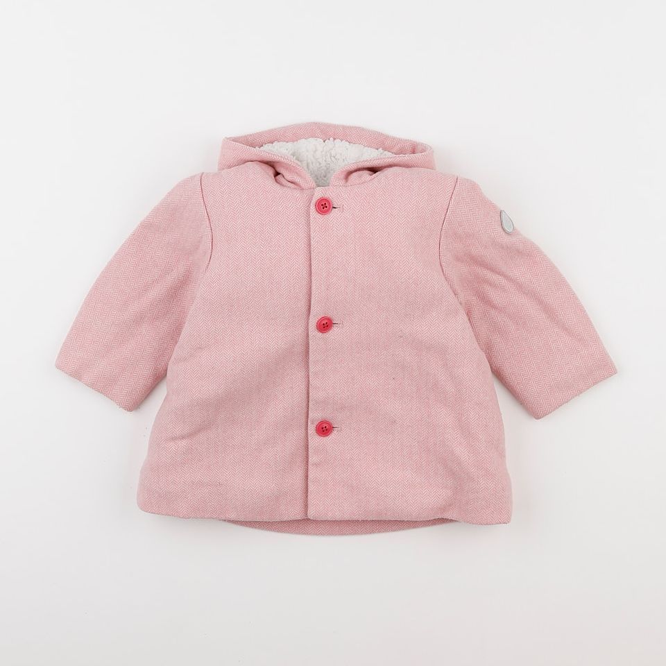 Petit Bateau - manteau rose - 12 mois