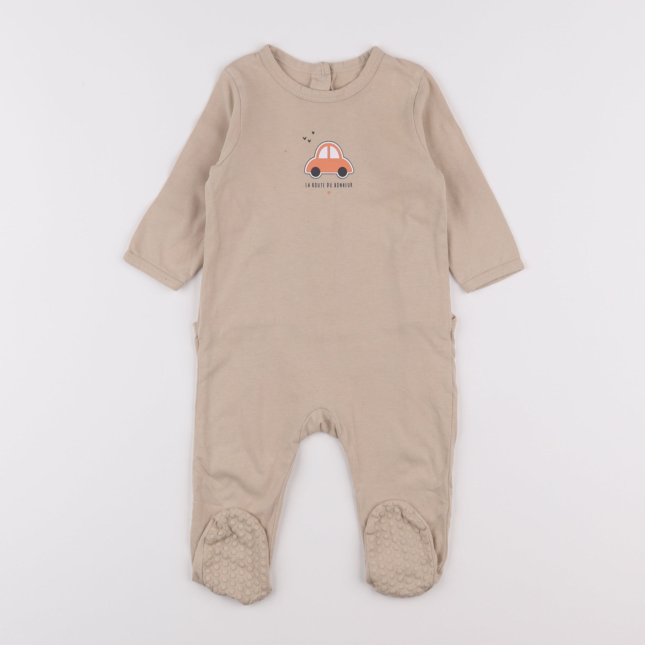 Vertbaudet - pyjama coton beige - 9 mois