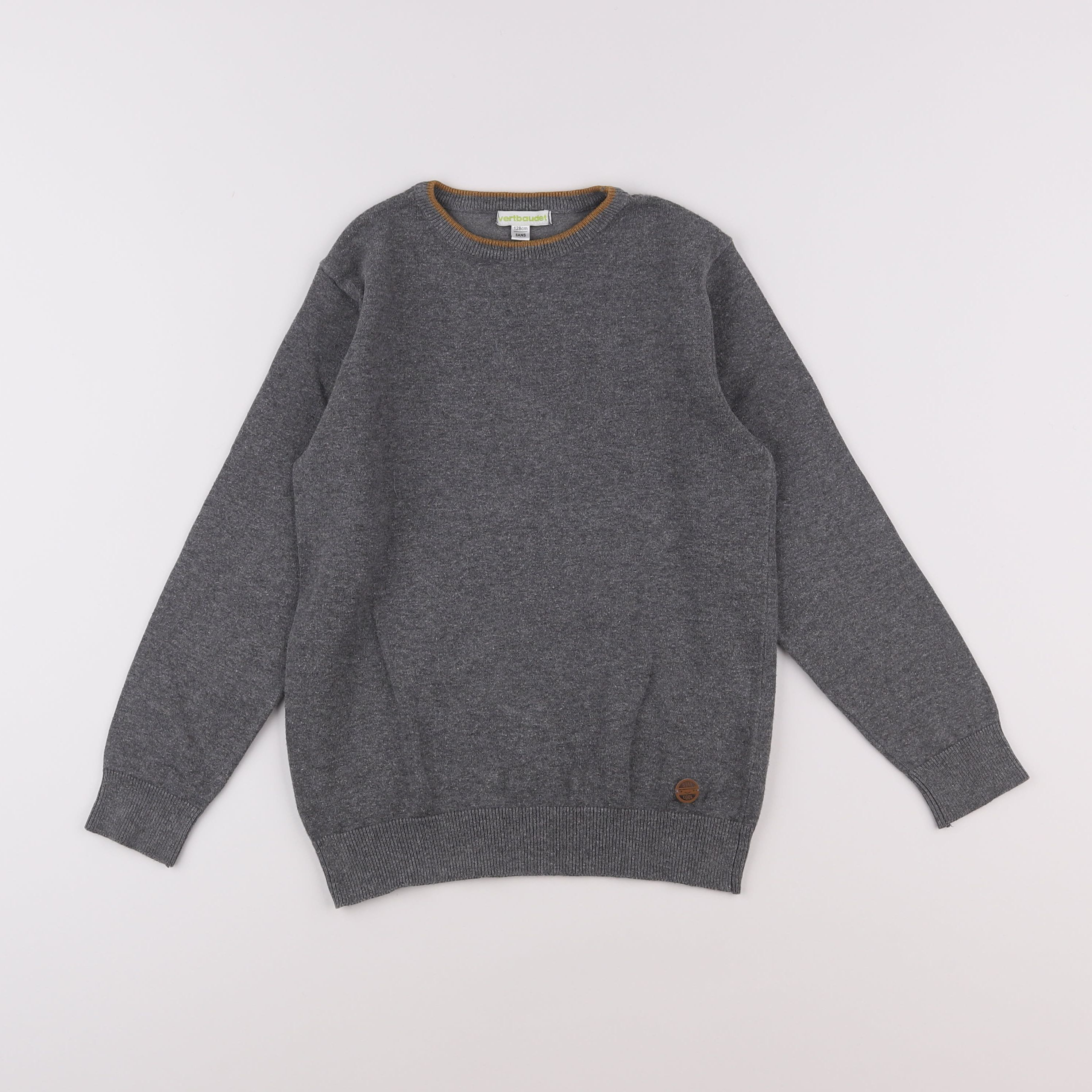 Vertbaudet - pull gris - 8 ans