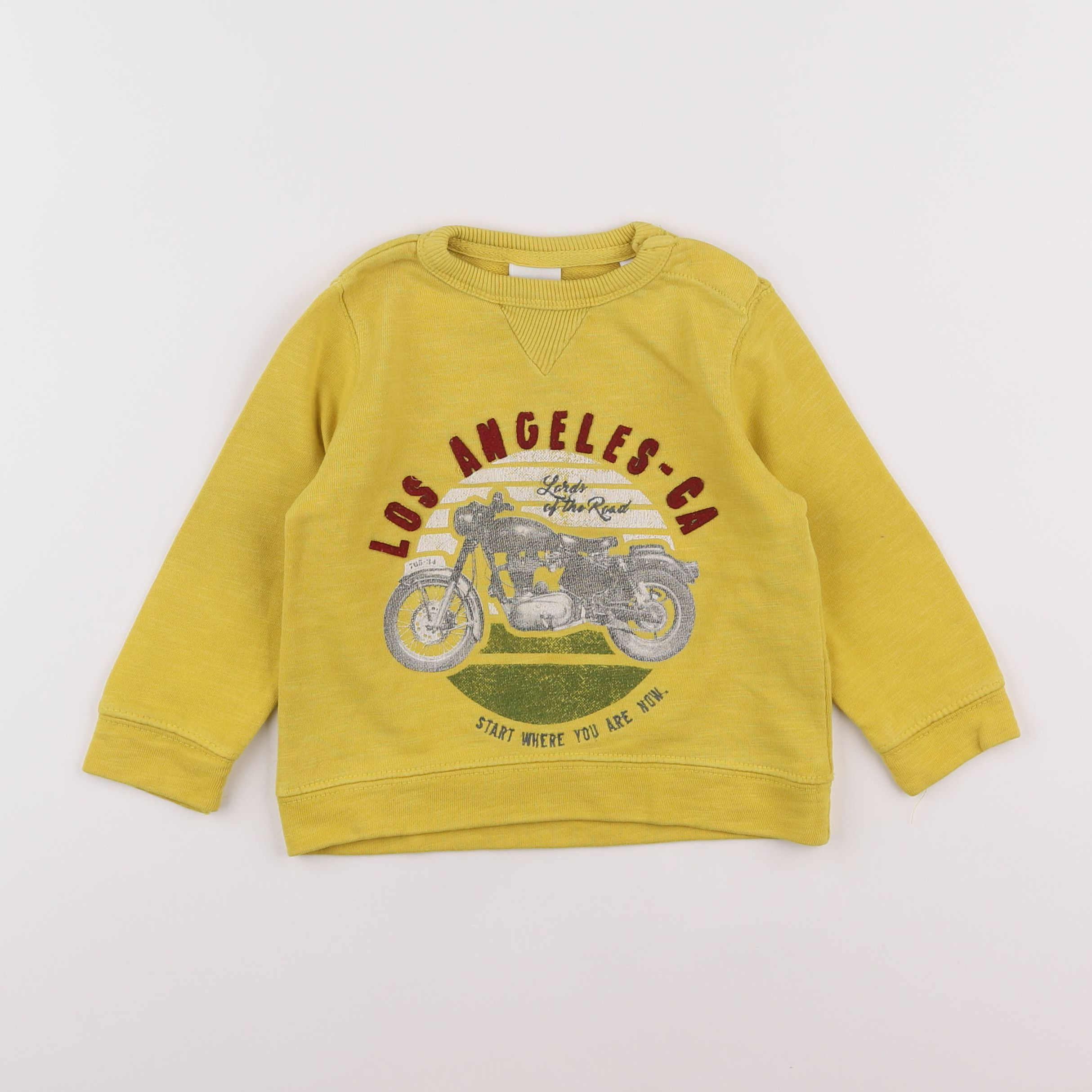 Zara - sweat jaune - 12/18 mois