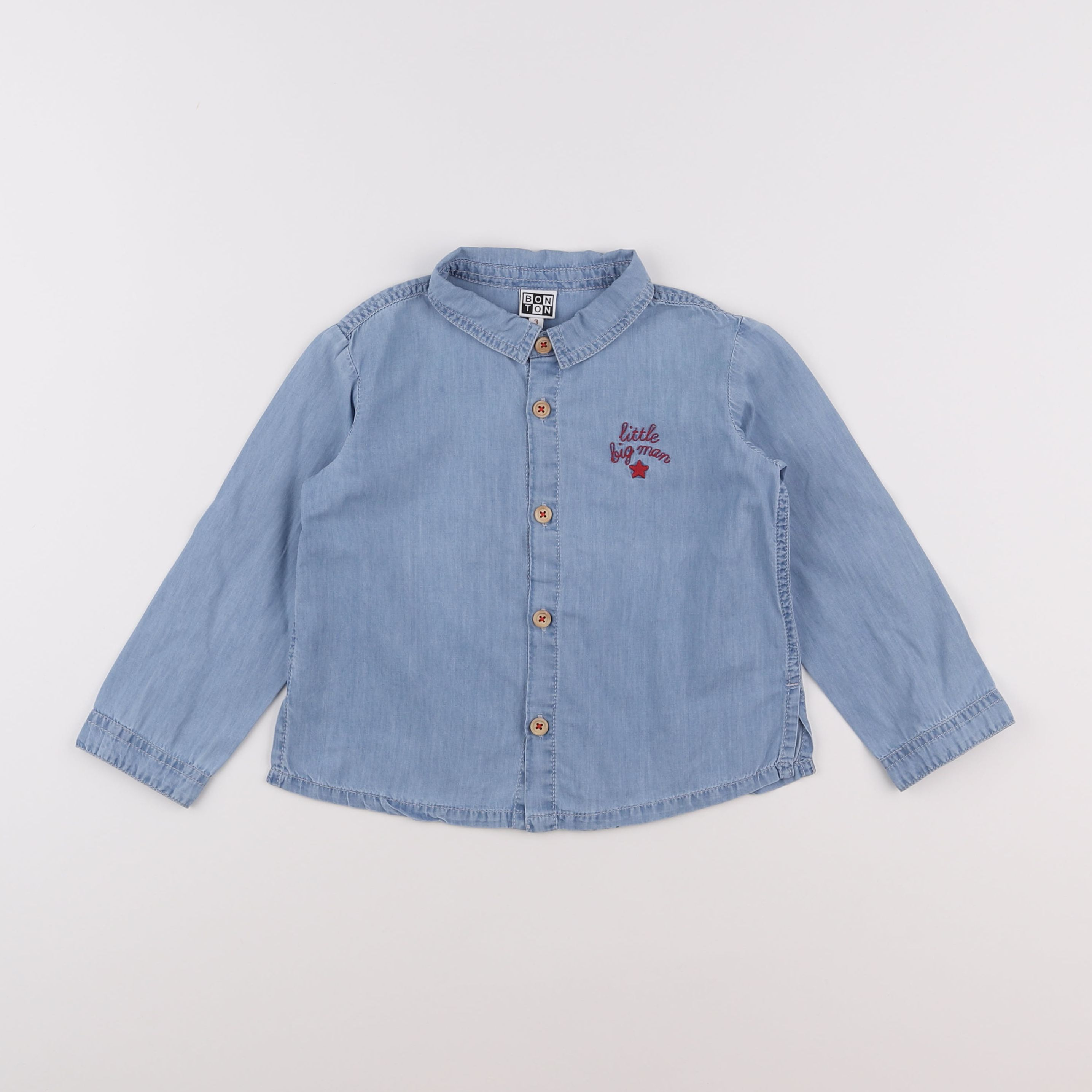 Bonton - chemise bleu - 3 ans