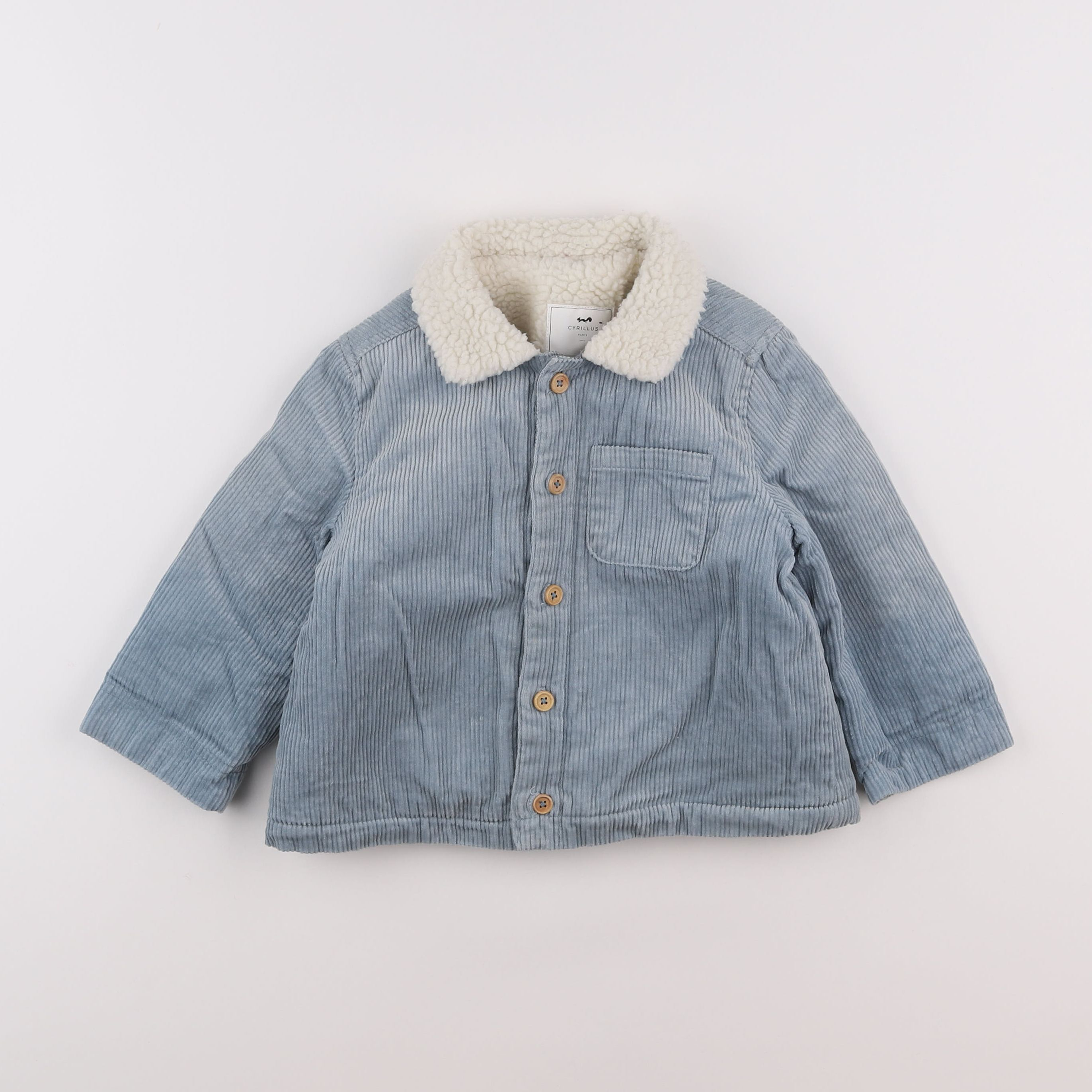 Cyrillus - veste doublé bleu - 2 ans