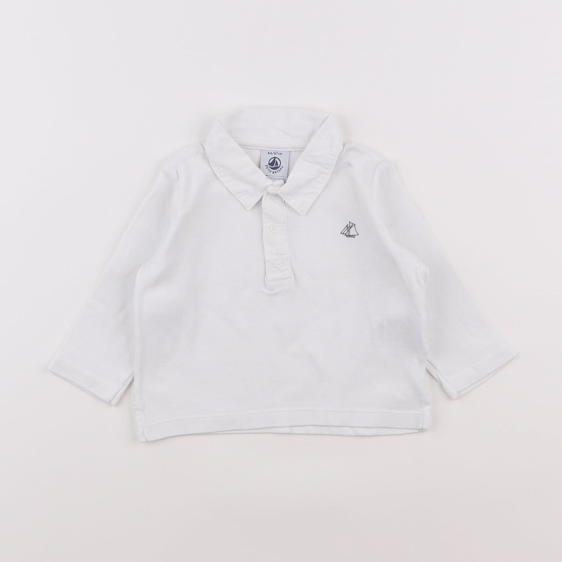 Petit Bateau - tee-shirt blanc - 6 mois