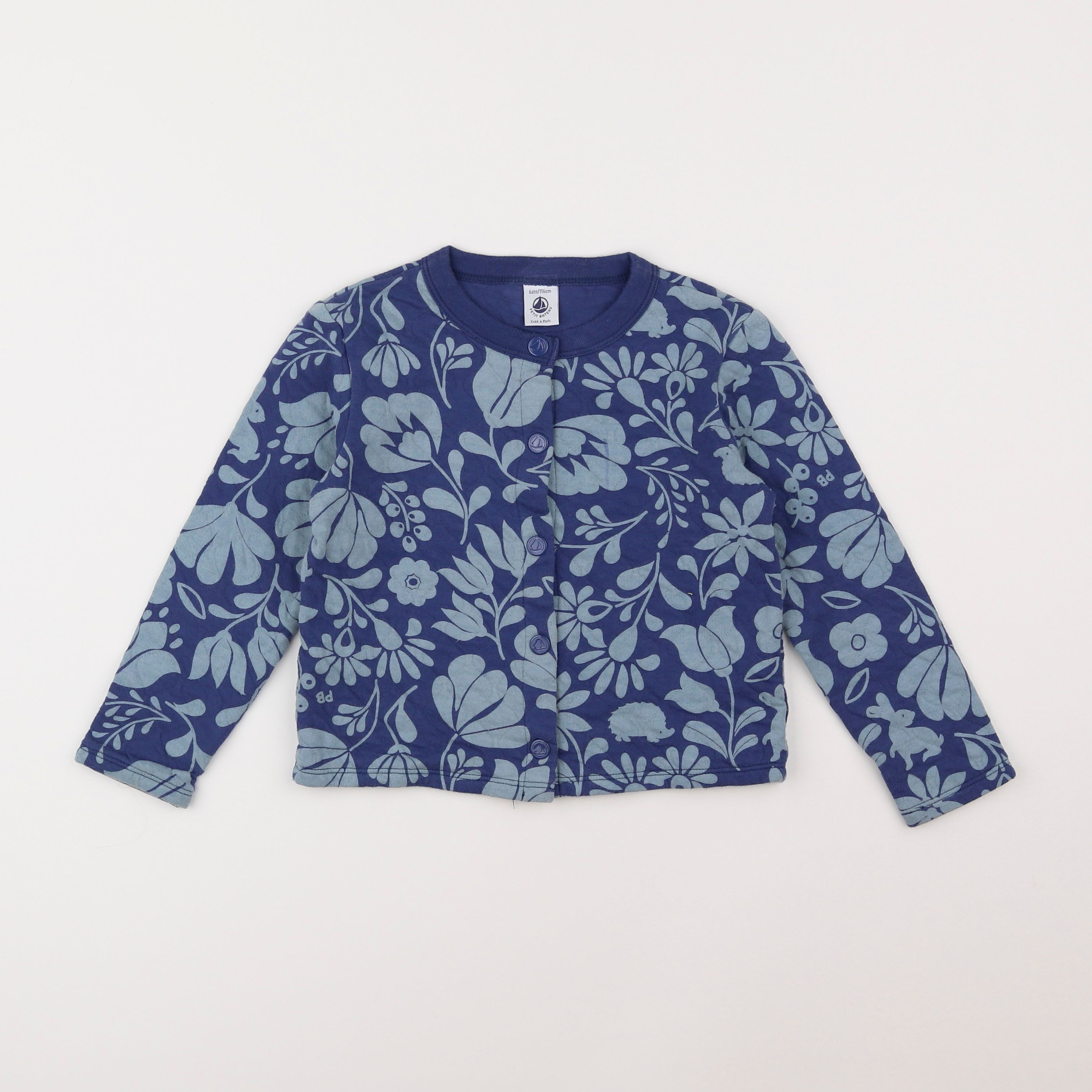 Petit Bateau - sweat bleu - 6 ans