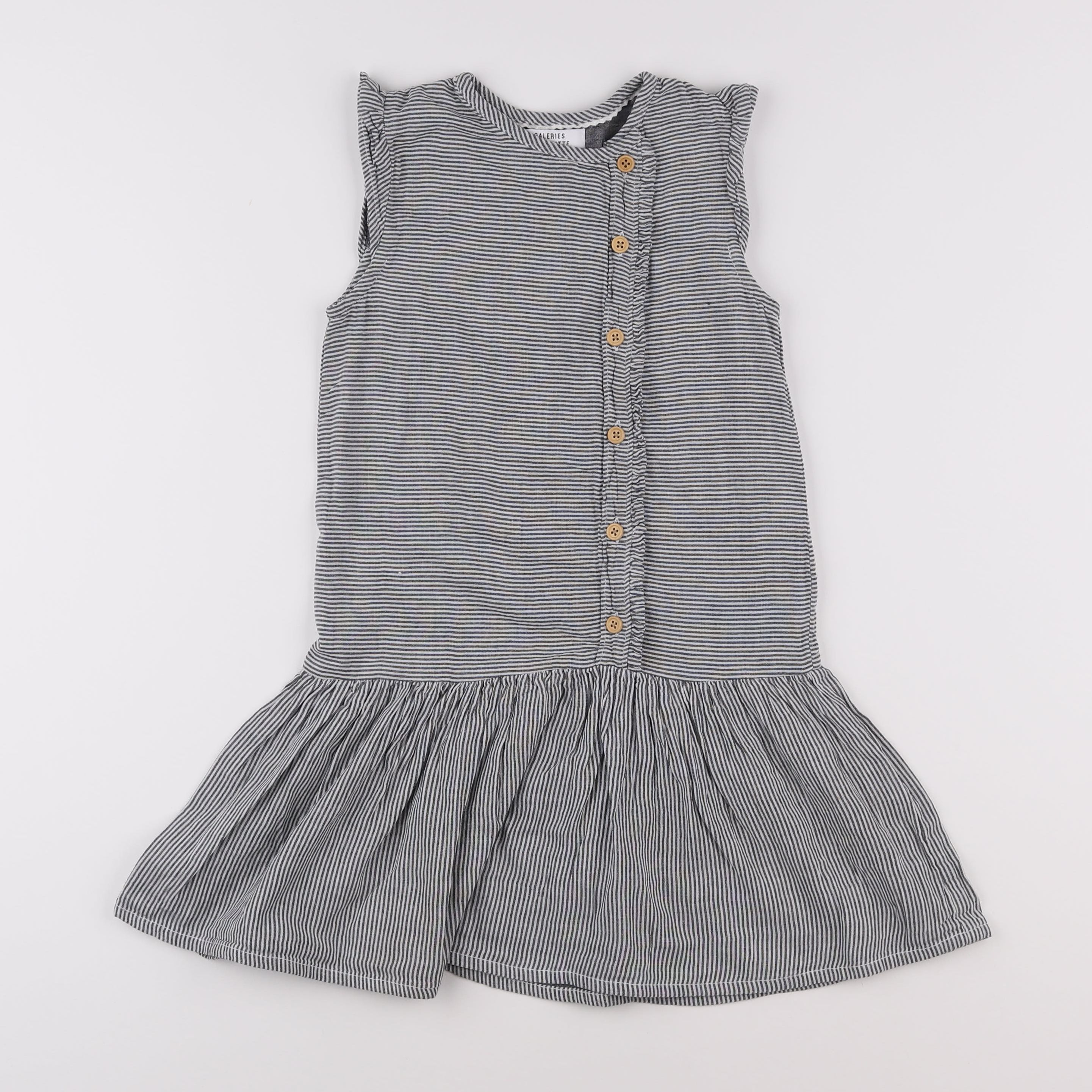 Galeries Lafayette - robe blanc, gris - 8 ans