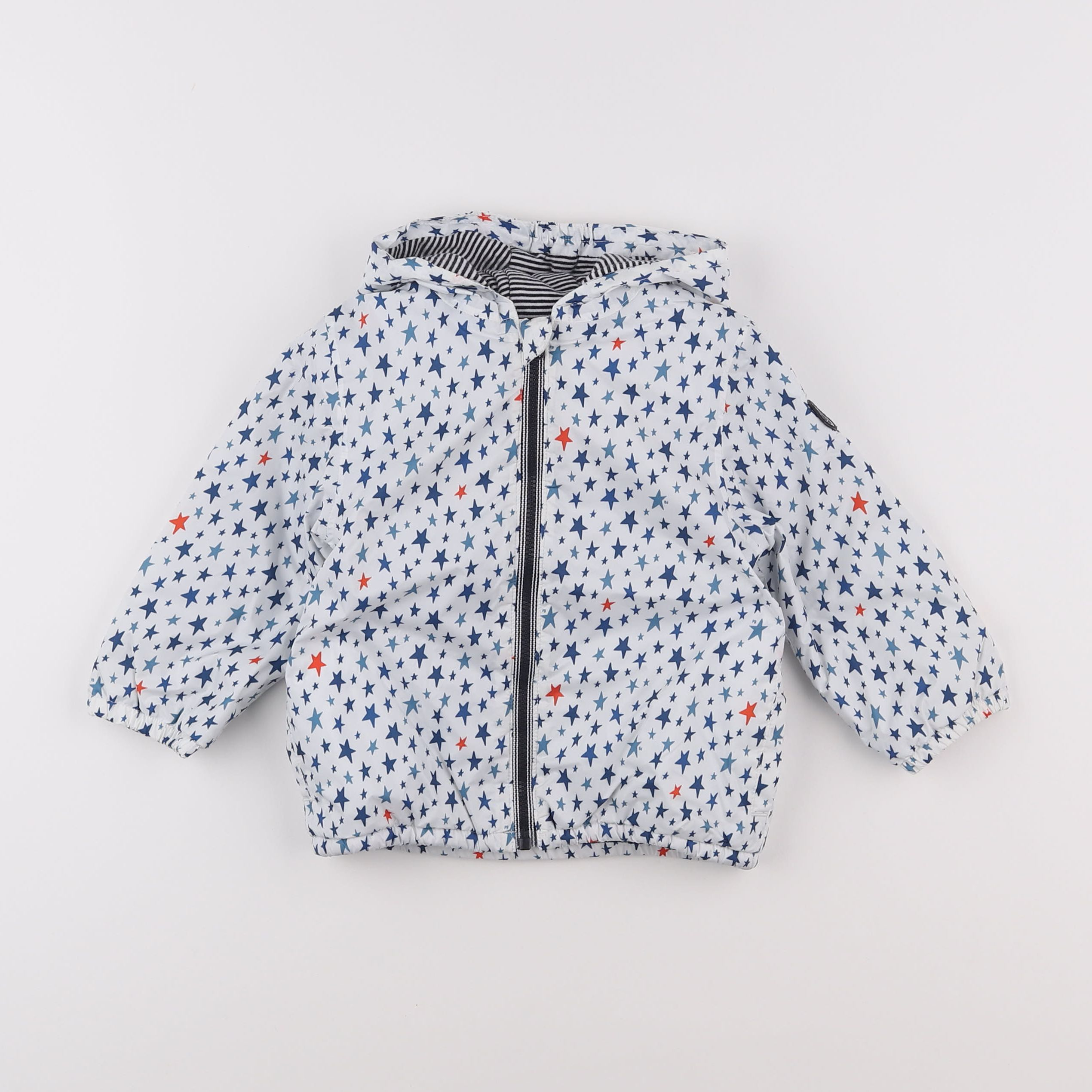 Petit Bateau - doudoune blanc, bleu - 18 mois