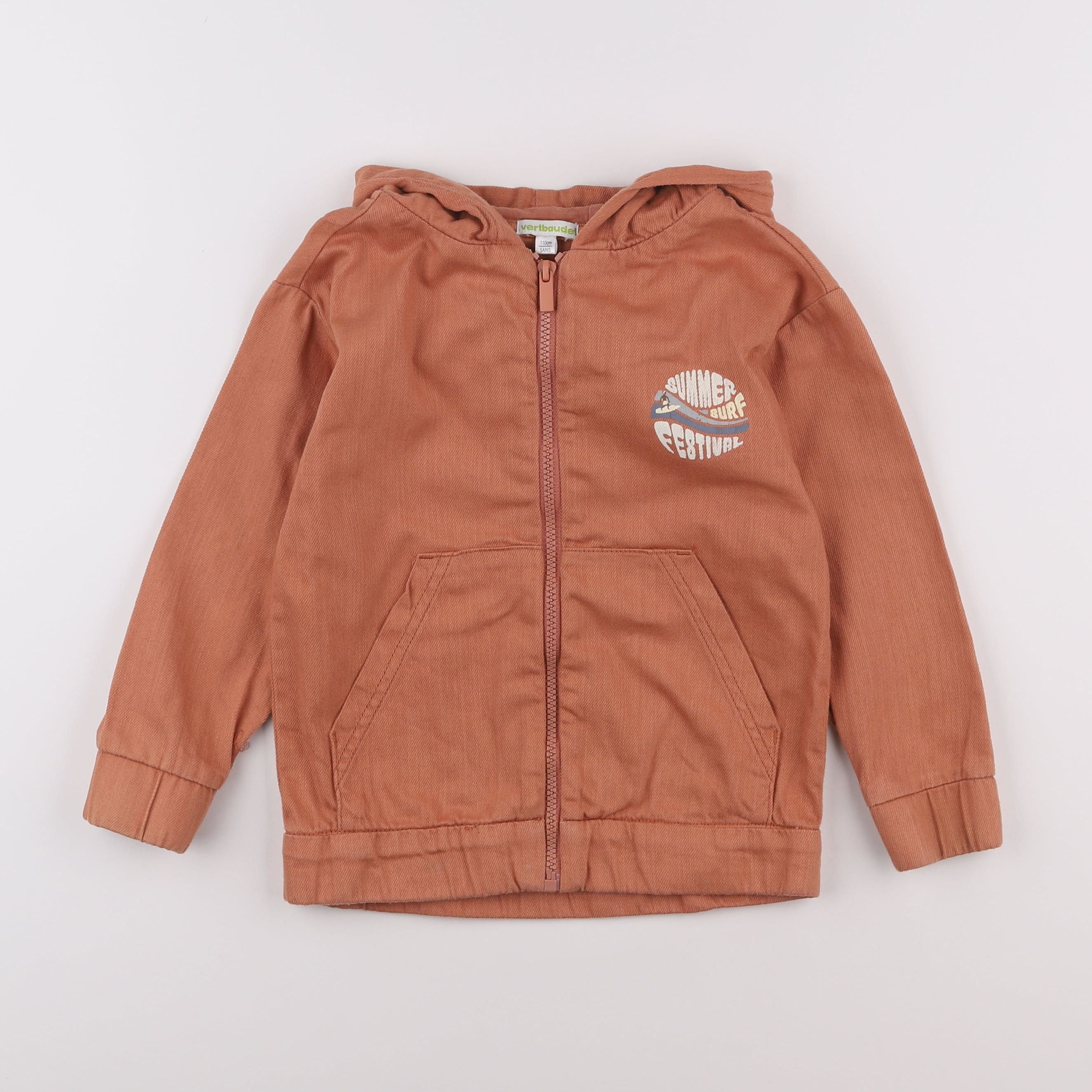 Vertbaudet - veste orange, marron - 5 ans