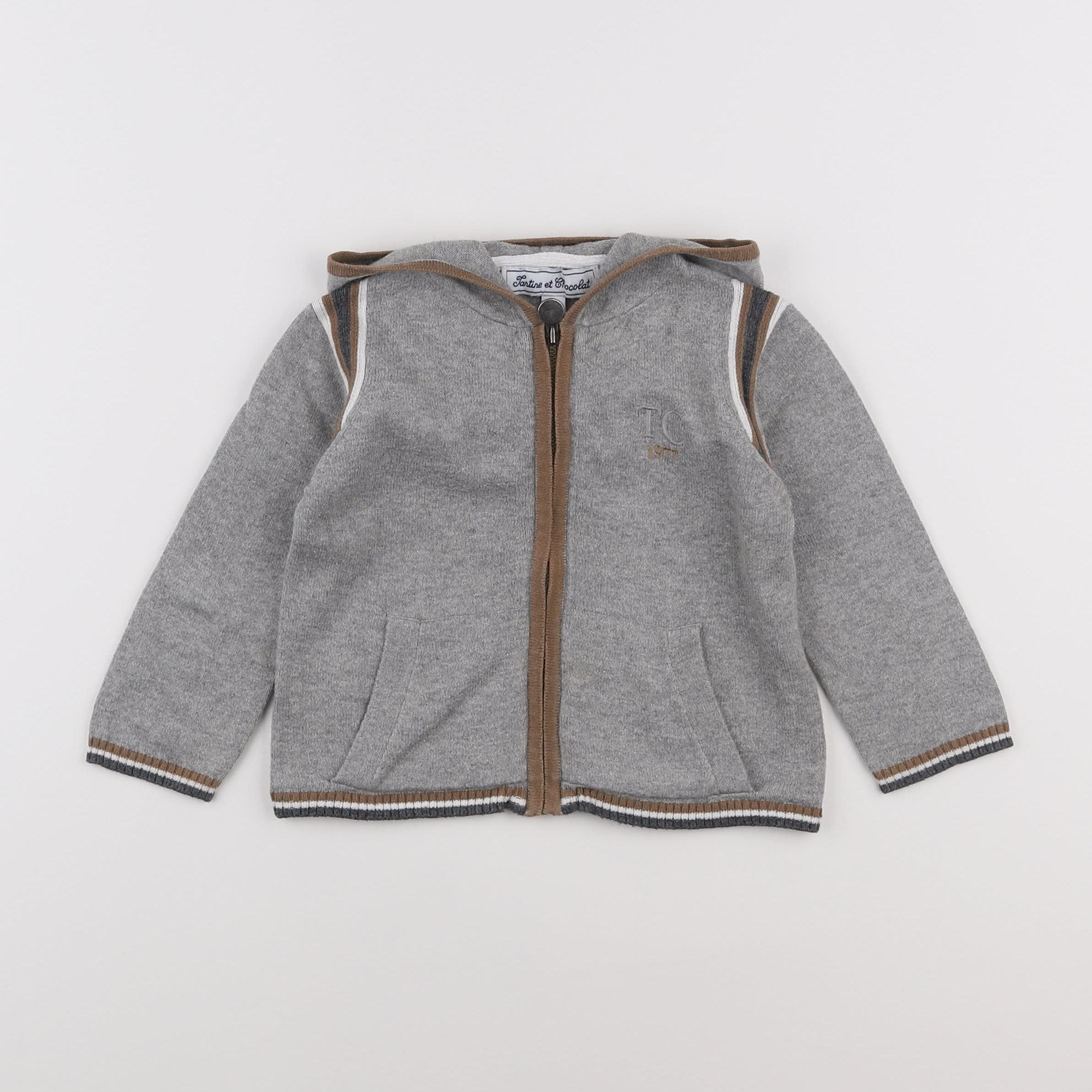 Tartine & Chocolat - gilet gris - 18 mois